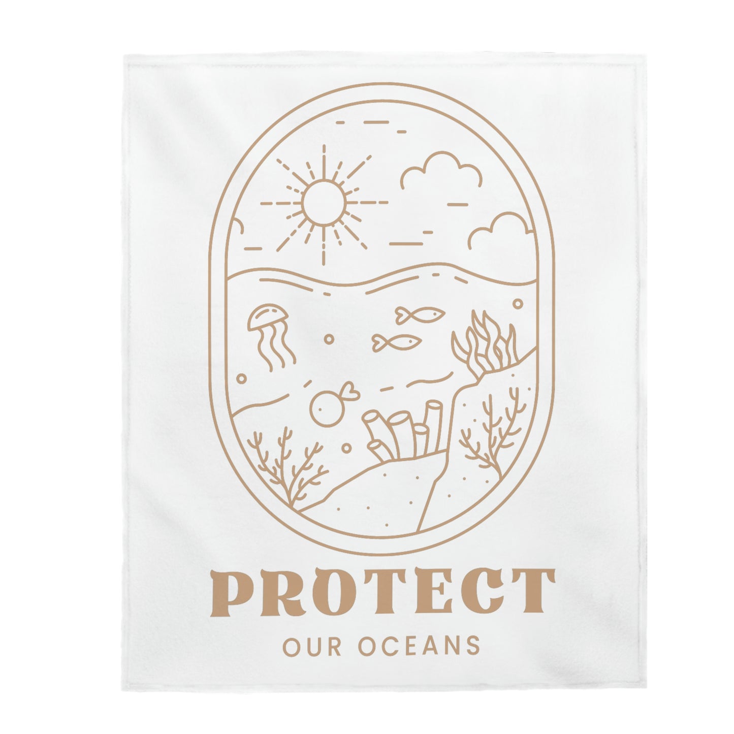 Protect Our Oceans Velveteen Plush Blanket