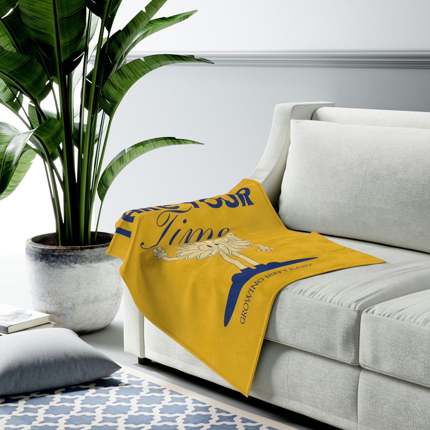 Growing Isn't Easy Velveteen Plush Blanket