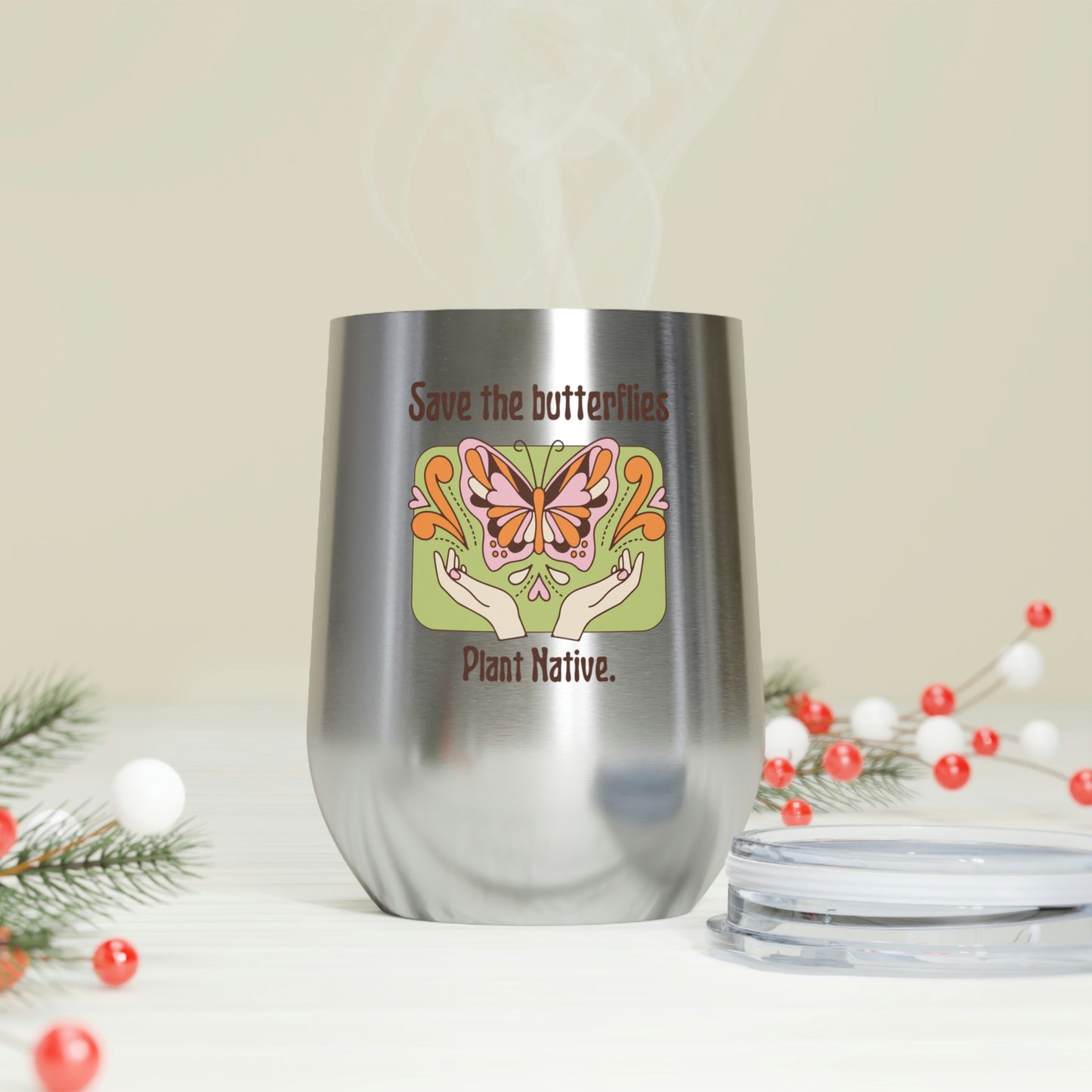 Plant Native Insulated Wine Tumbler