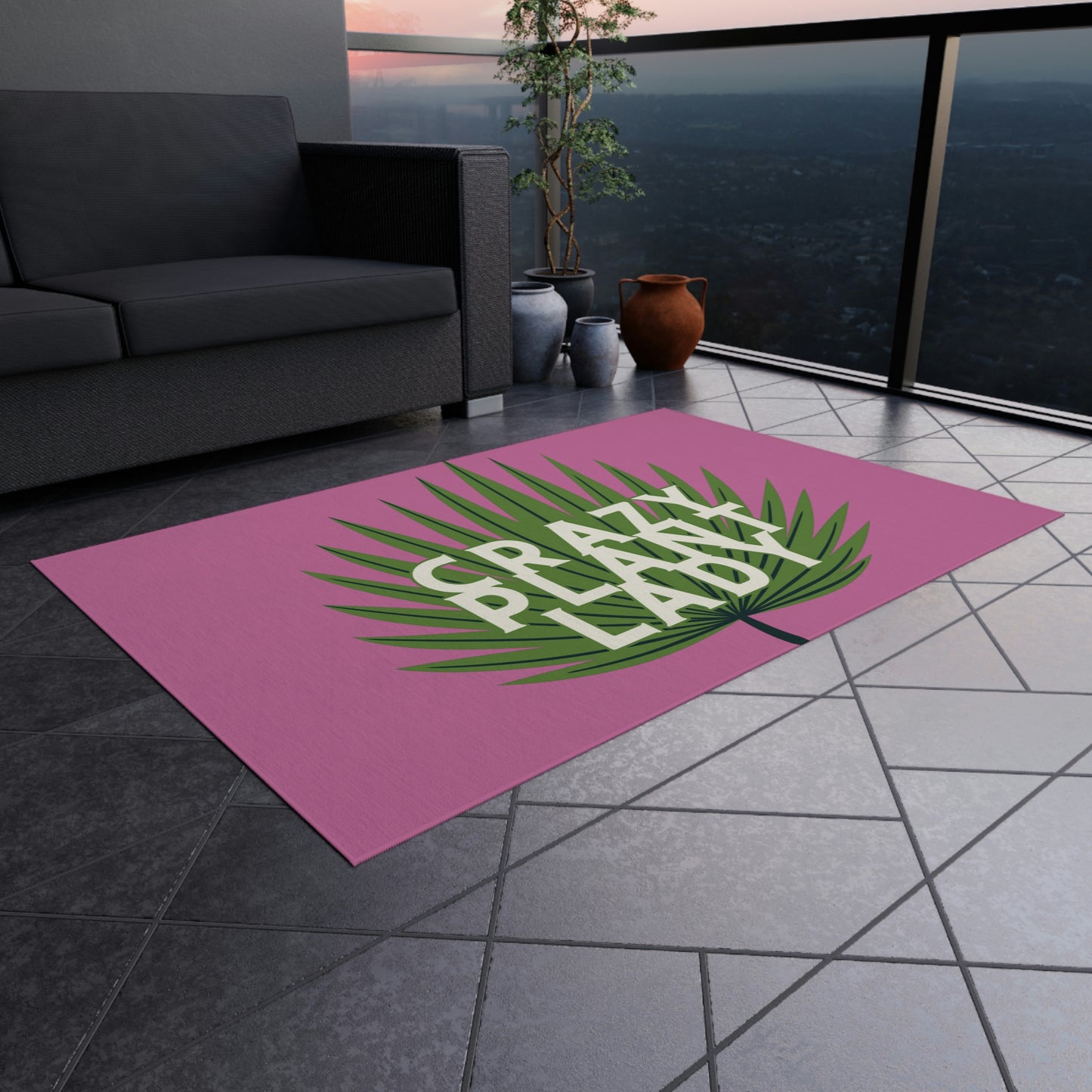 Crazy Plant Lady Outdoor Rug