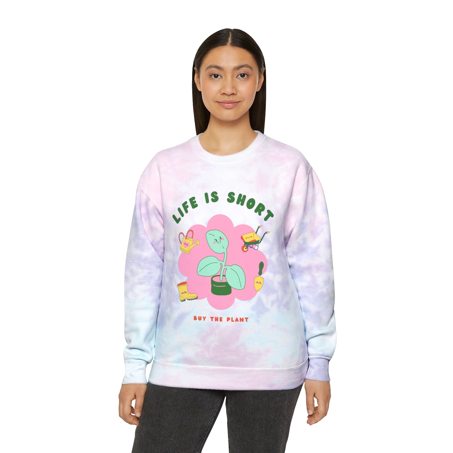 Life Is Short Tie-Dye Crewneck