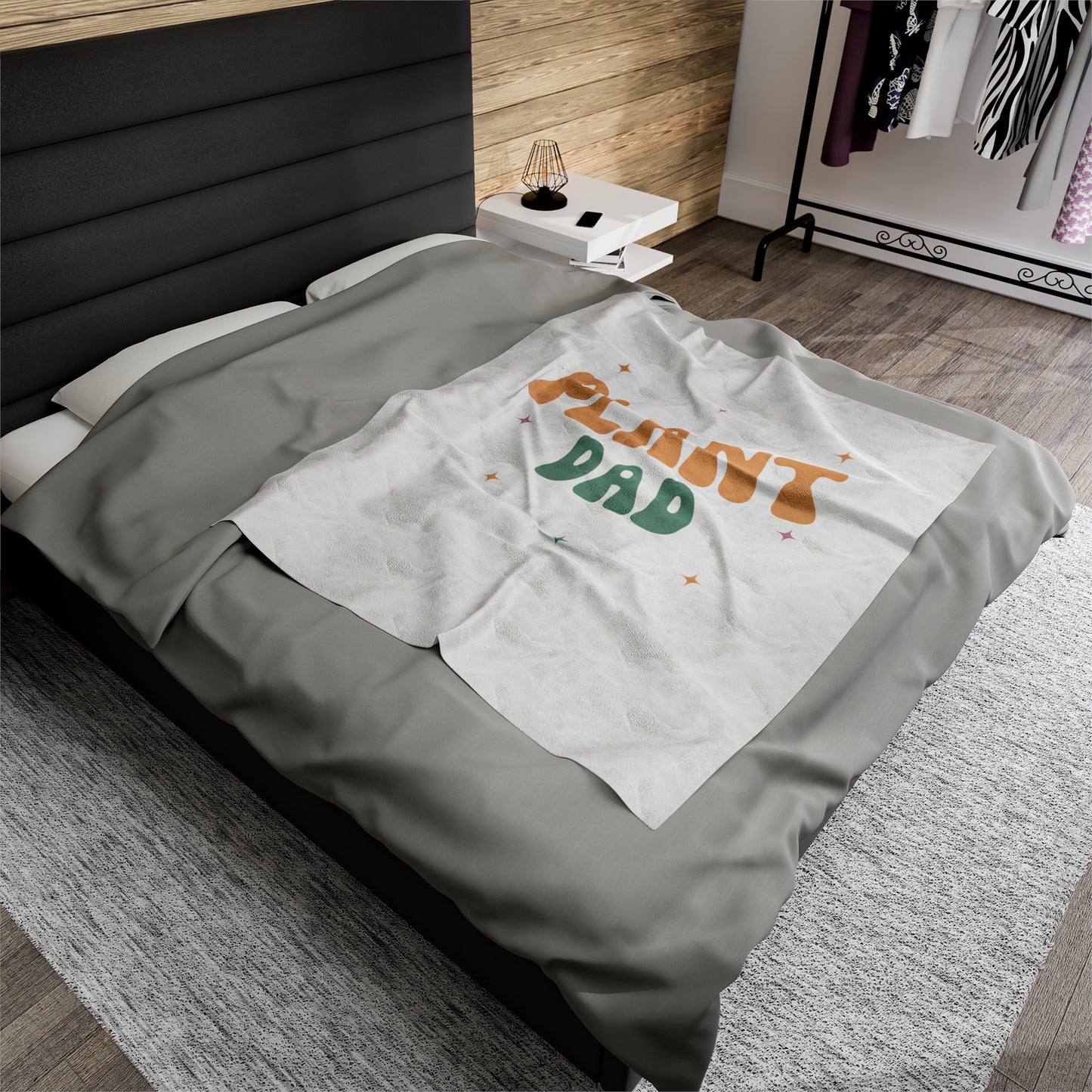 Plant Dad Velveteen Plush Blanket