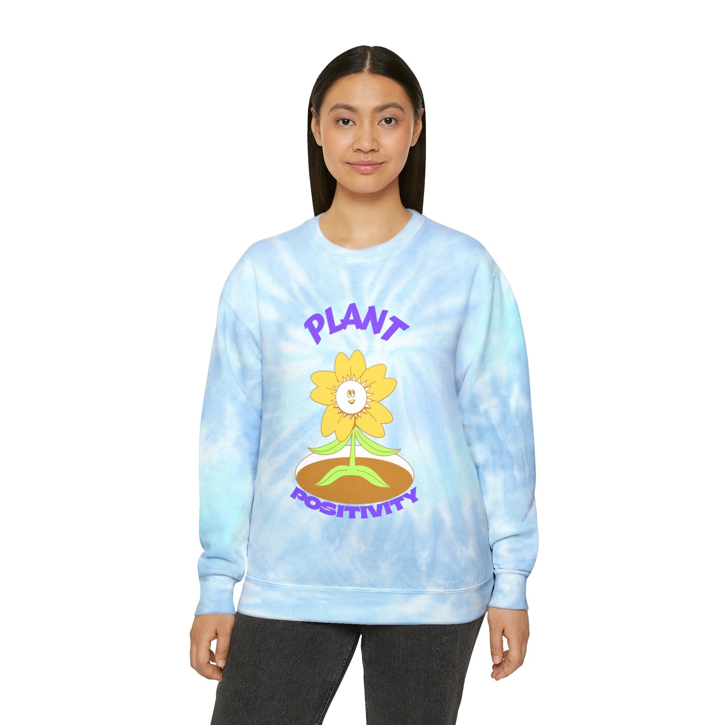 Plant Positivity Unisex Tie-Dye Crewneck