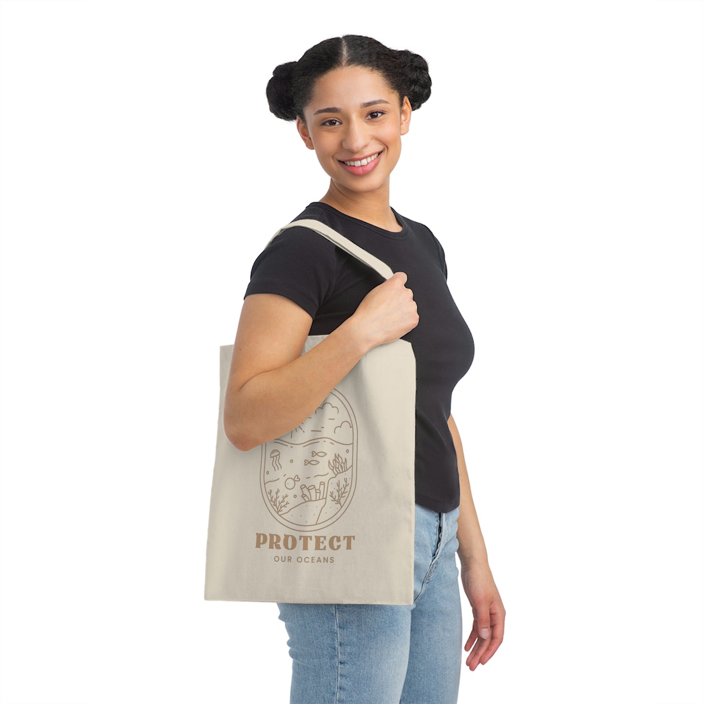 Protect Our Oceans Canvas Tote Bag