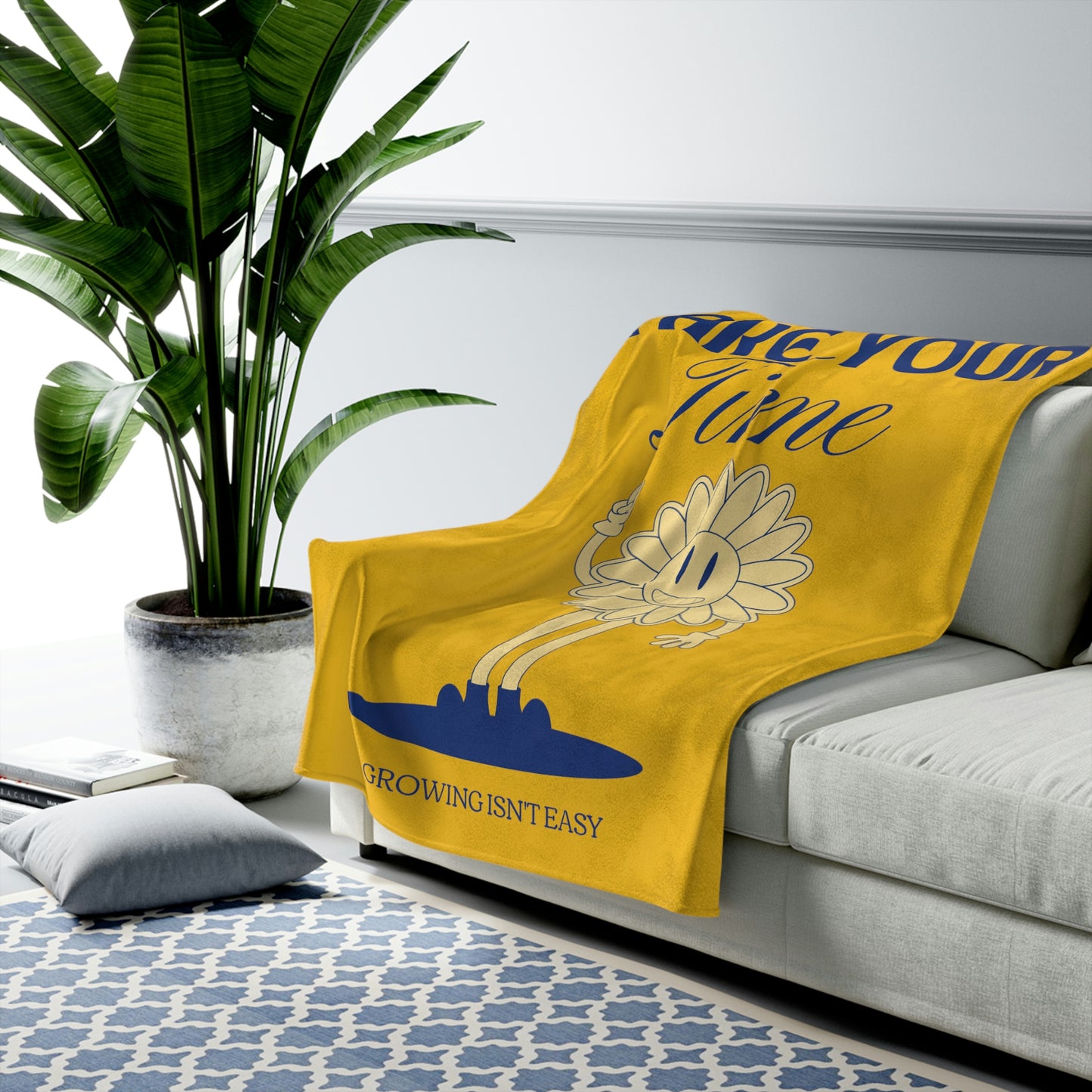 Growing Isn't Easy Velveteen Plush Blanket