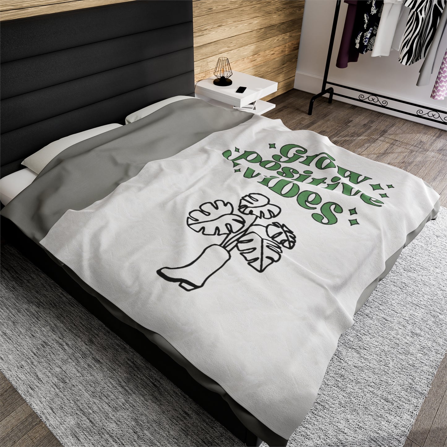 Grow Positive Velveteen Plush Blanket