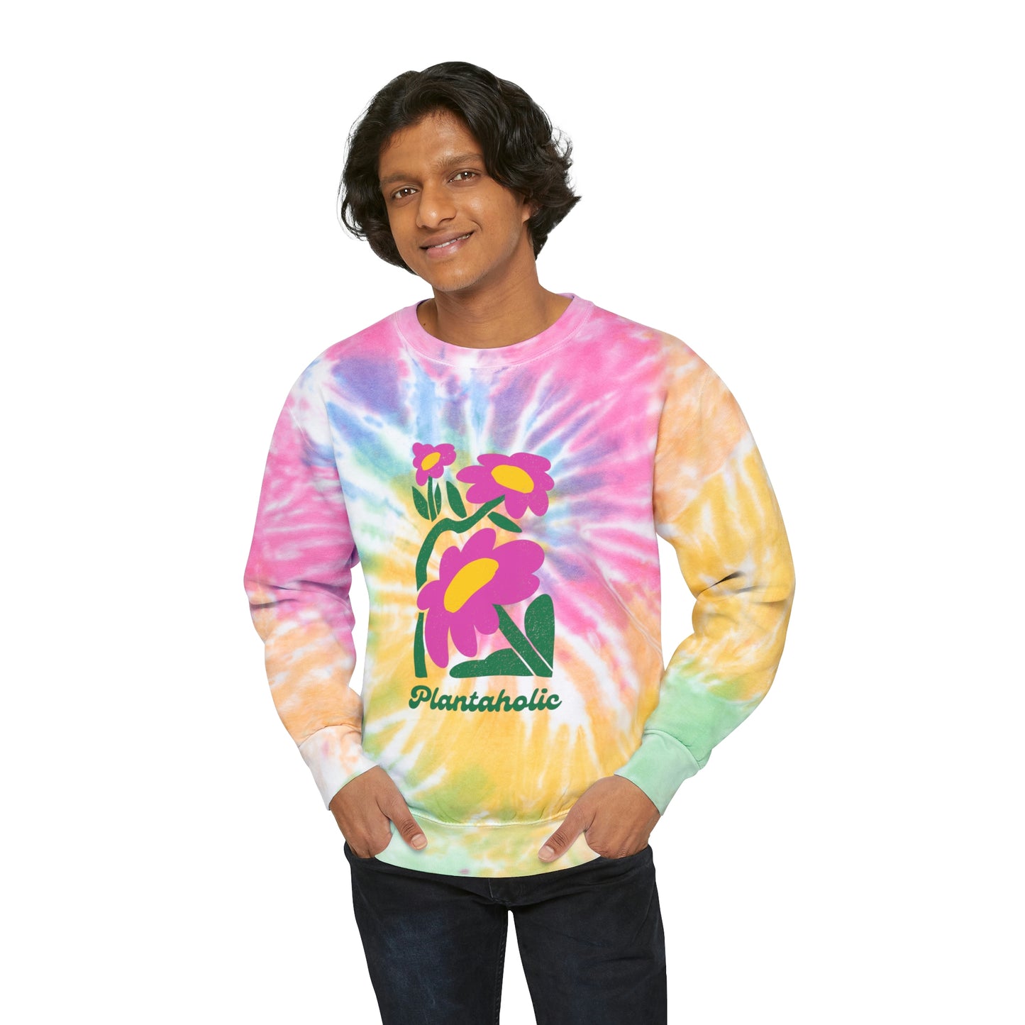 Plantaholic Unisex Tie-Dye Crewneck