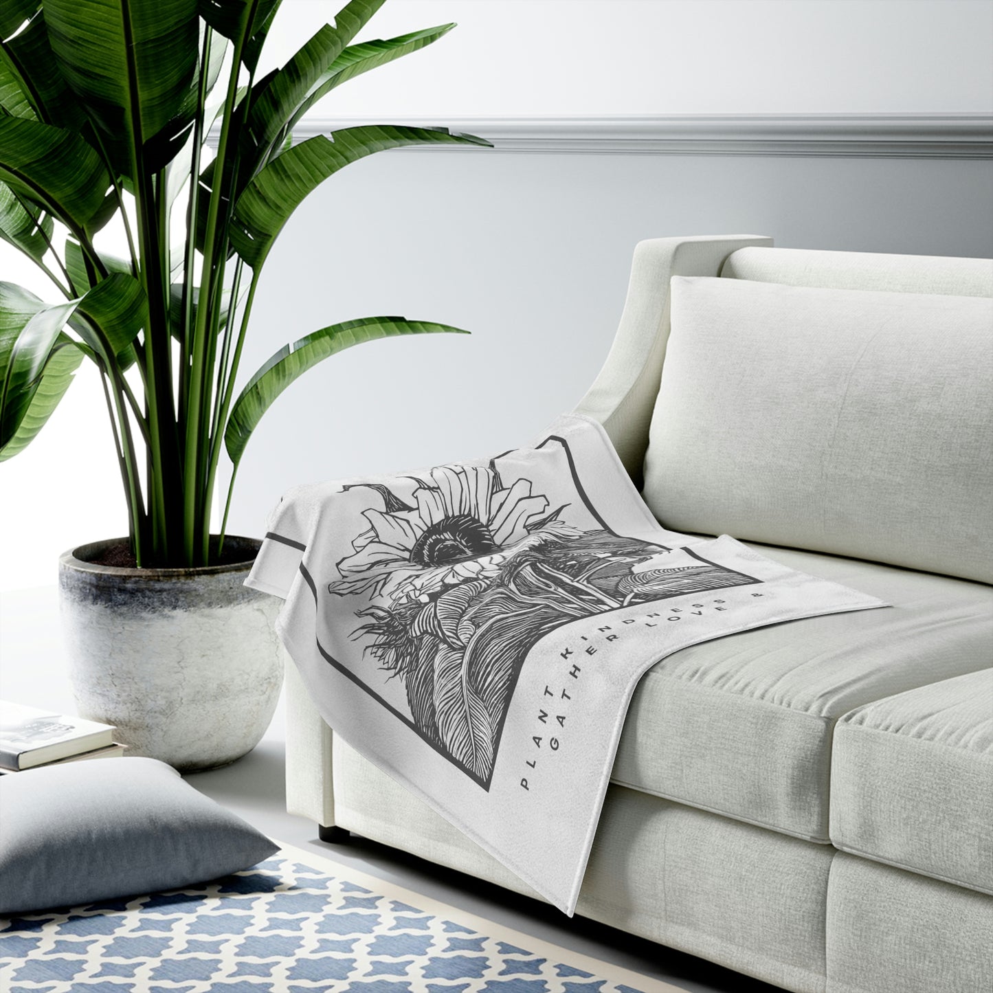 Plant Kindness Velveteen Plush Blanket