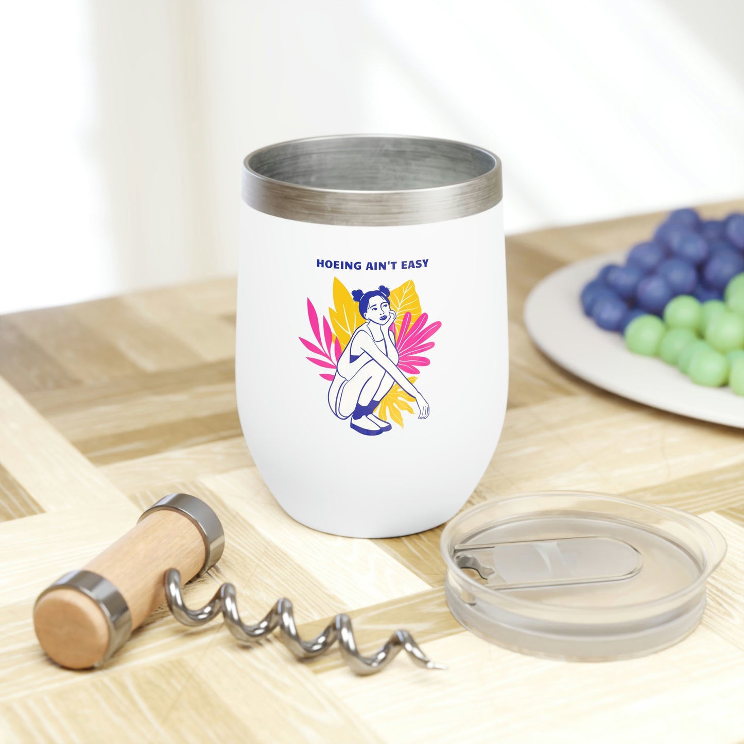 Hoeing Ain't Easy Wine Tumbler