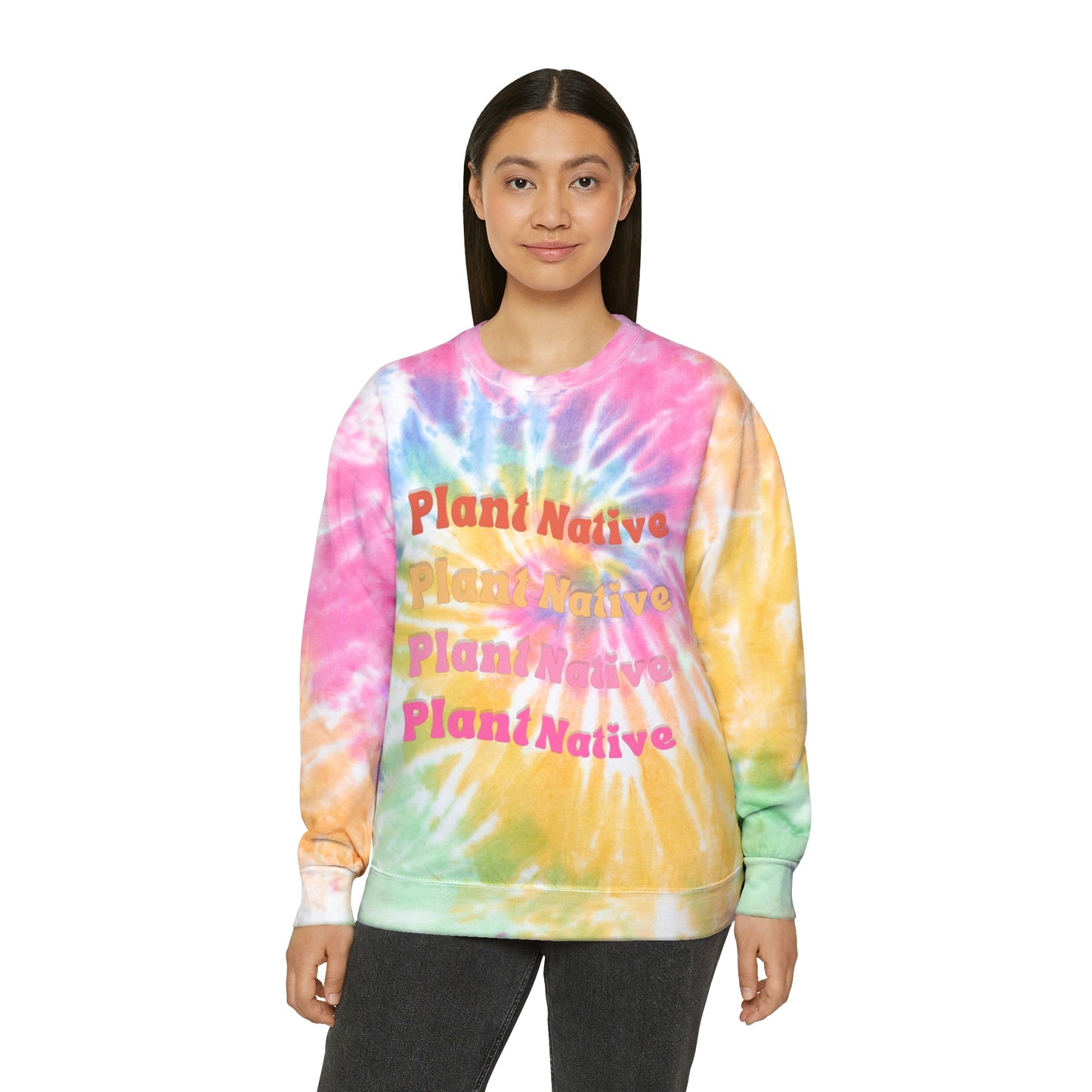 Plant Native Unisex Tie-Dye Crewneck