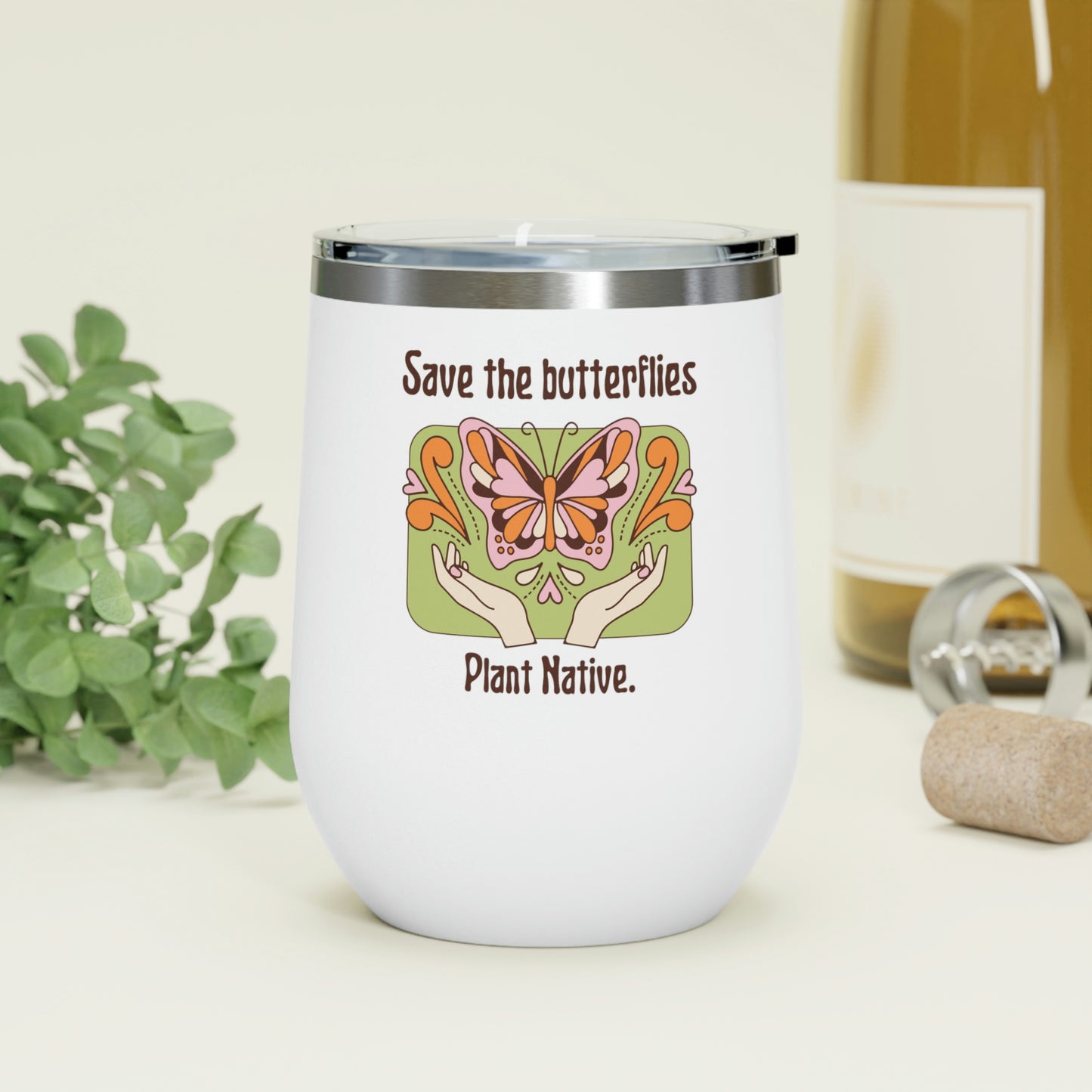 Plant Native Insulated Wine Tumbler