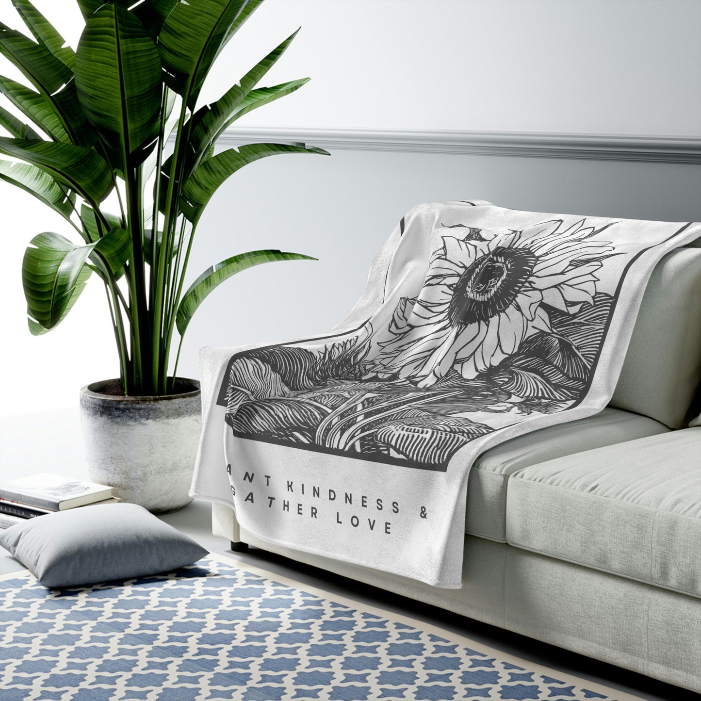 Plant Kindness Velveteen Plush Blanket