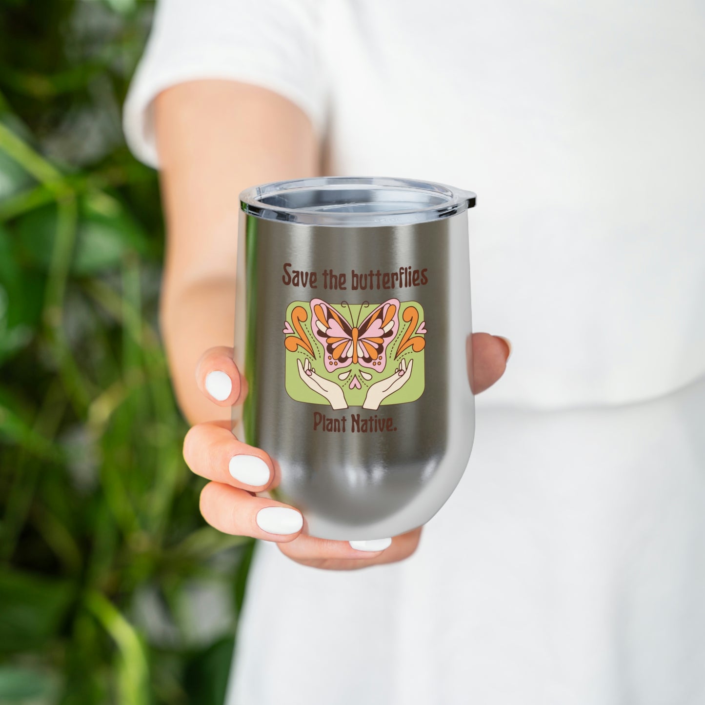 Plant Native Insulated Wine Tumbler