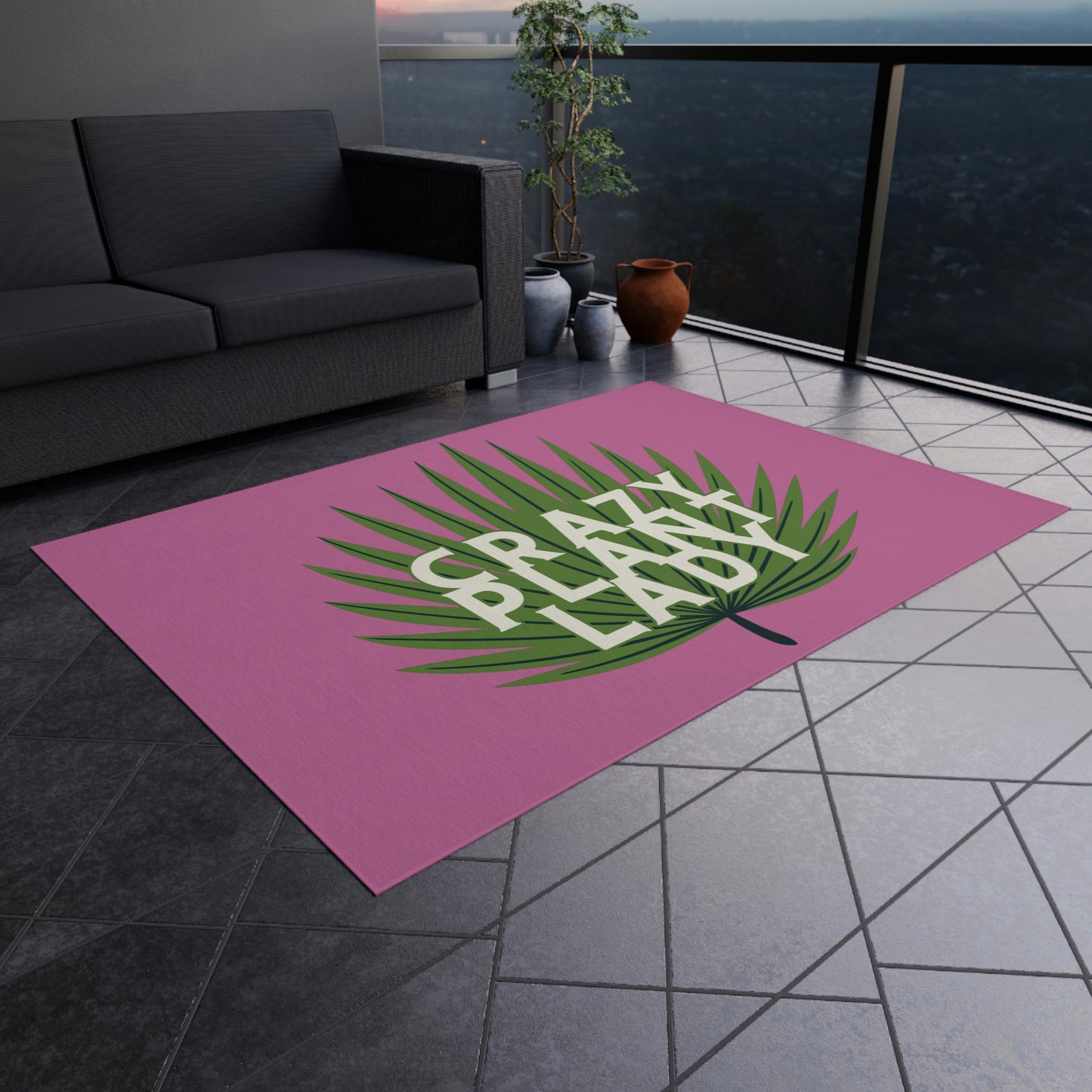 Crazy Plant Lady Outdoor Rug