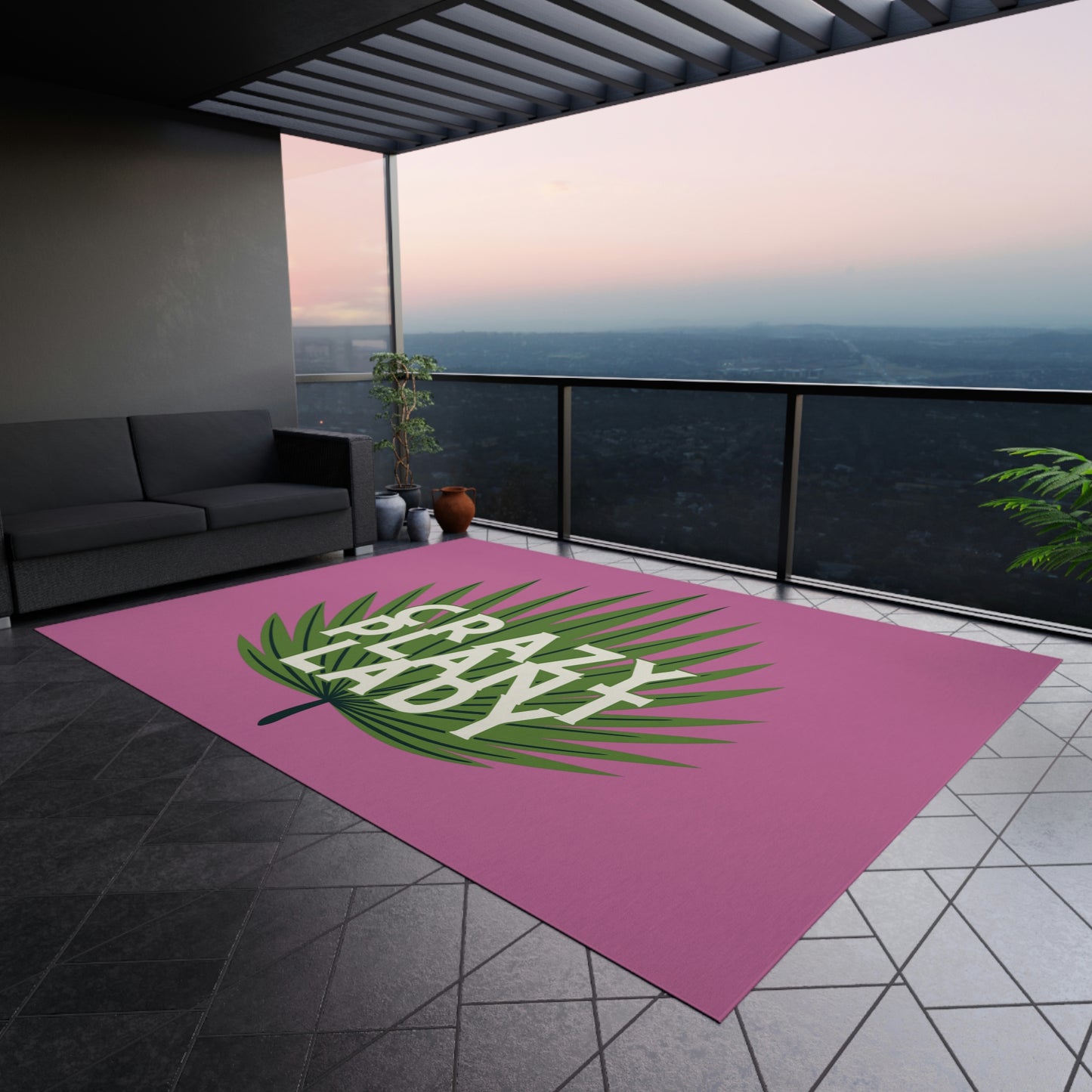 Crazy Plant Lady Outdoor Rug