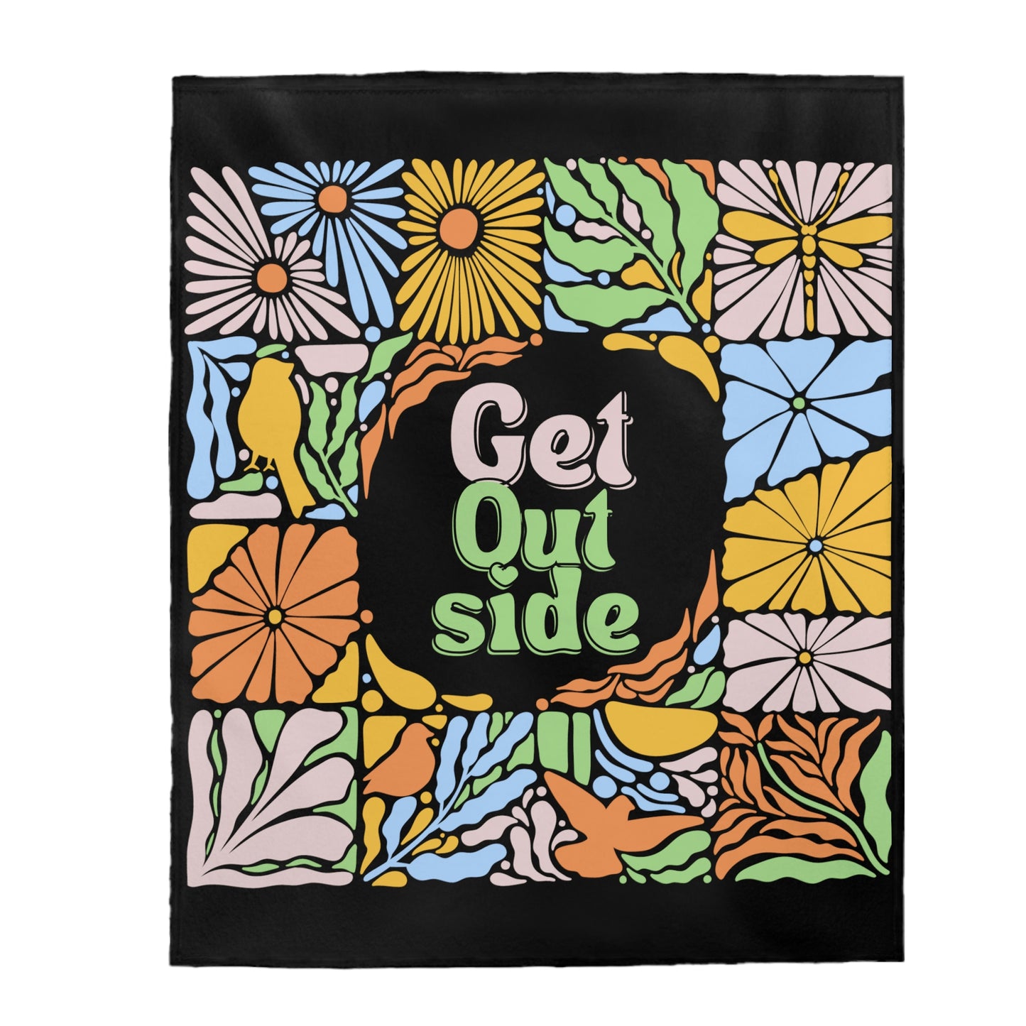 Get Outside Velveteen Plush Blanket