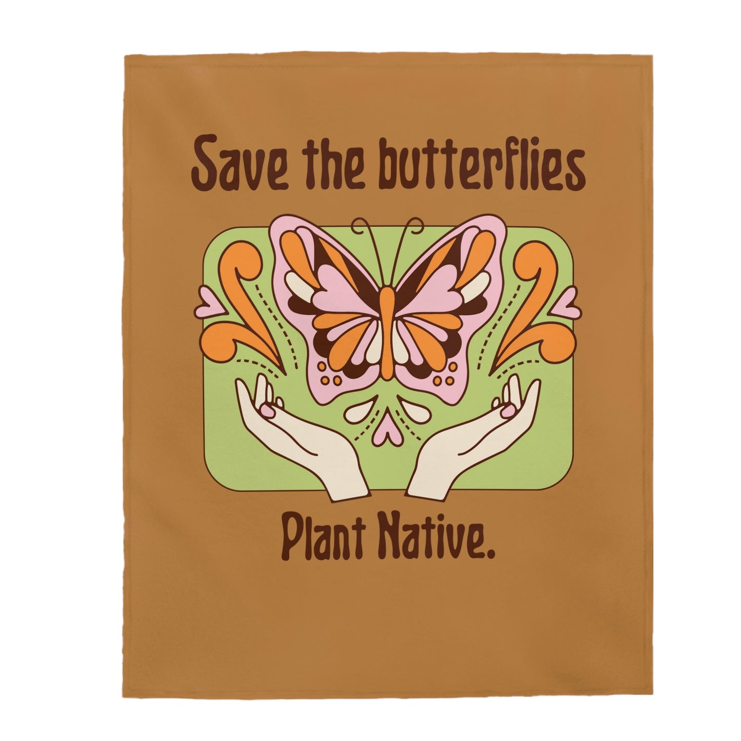 Plant Native Velveteen Plush Blanket