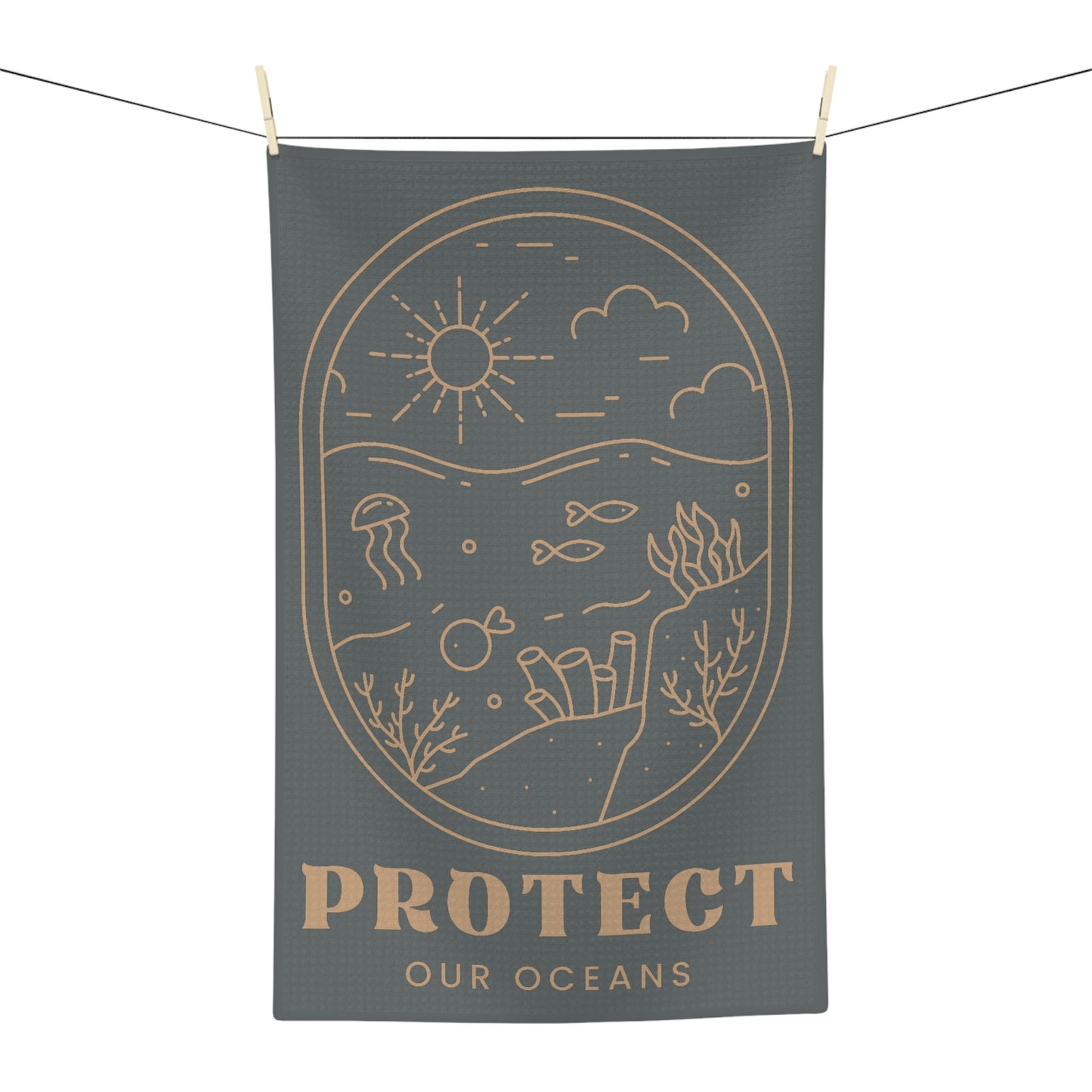 Protect Our Oceans Tea Towel