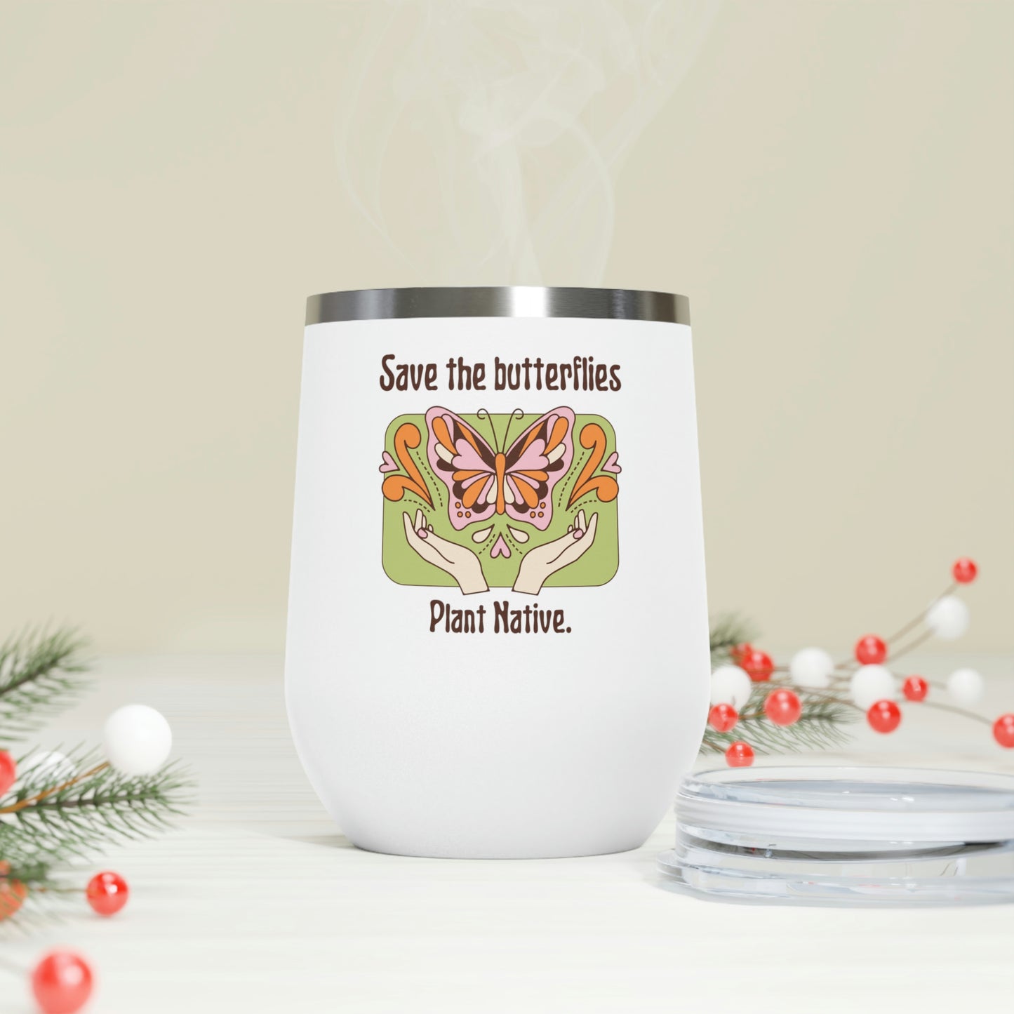 Plant Native Insulated Wine Tumbler