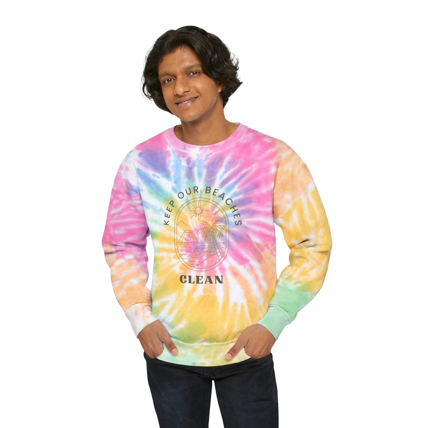 Clean Beaches Unisex Tie-Dye Crewneck
