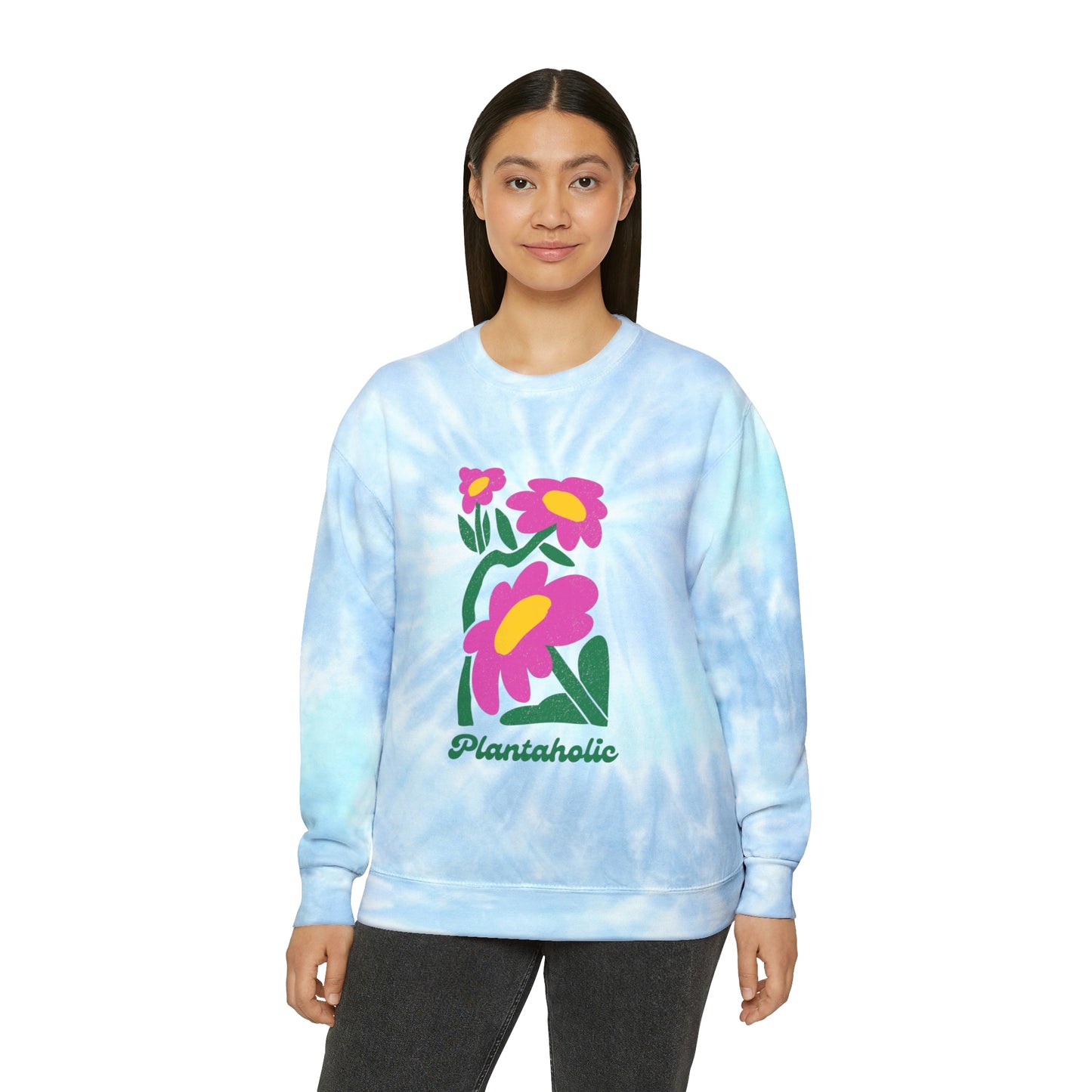 Plantaholic Unisex Tie-Dye Crewneck