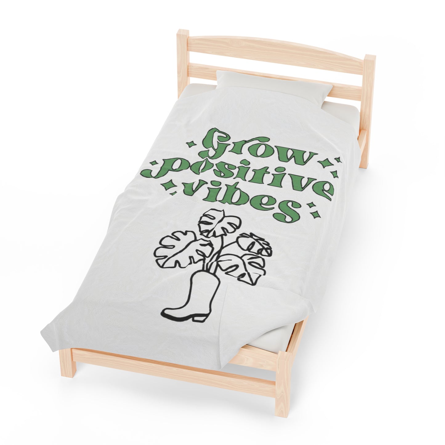 Grow Positive Velveteen Plush Blanket