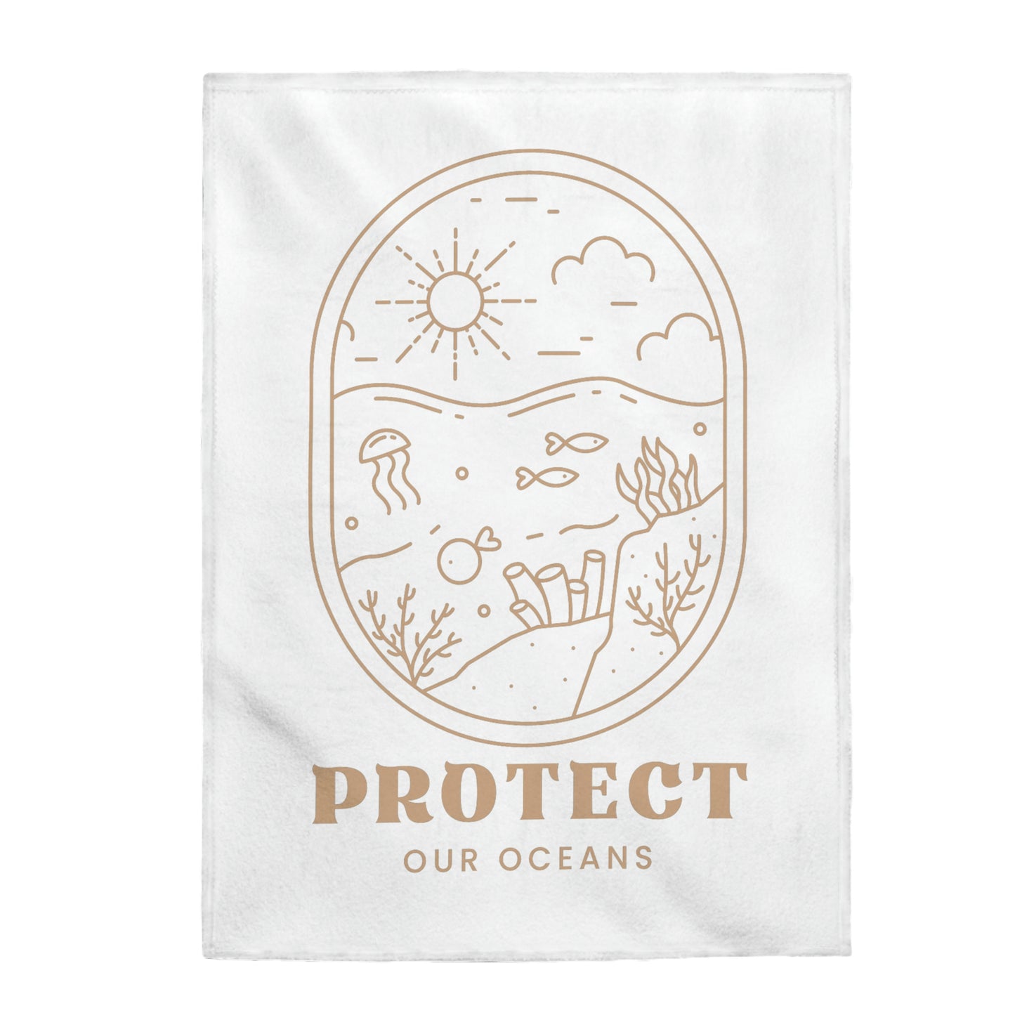 Protect Our Oceans Velveteen Plush Blanket