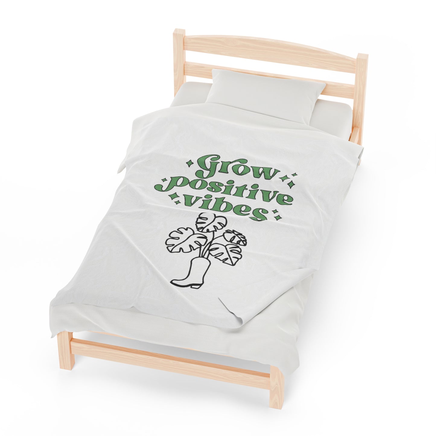 Grow Positive Velveteen Plush Blanket