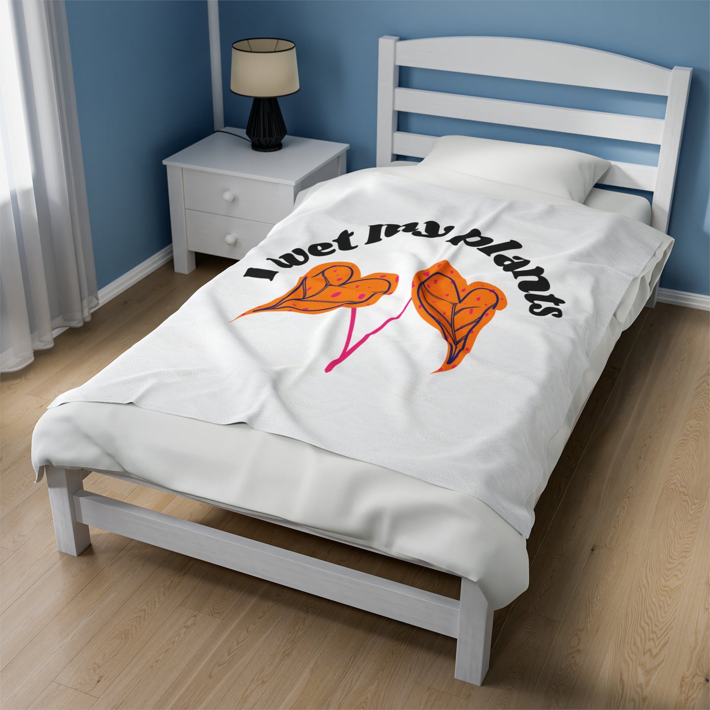 I Wet My Plants Velveteen Plush Blanket