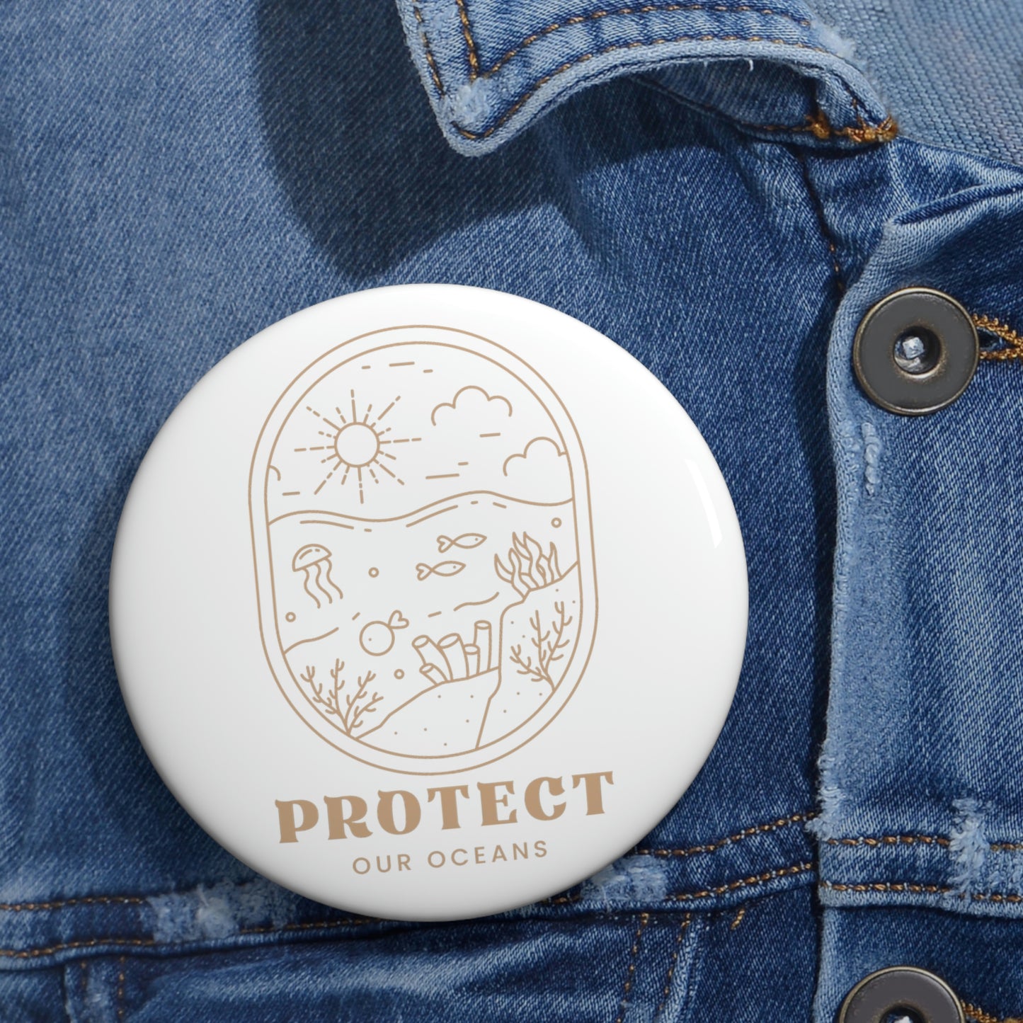 Protect Our Oceans Pin Buttons