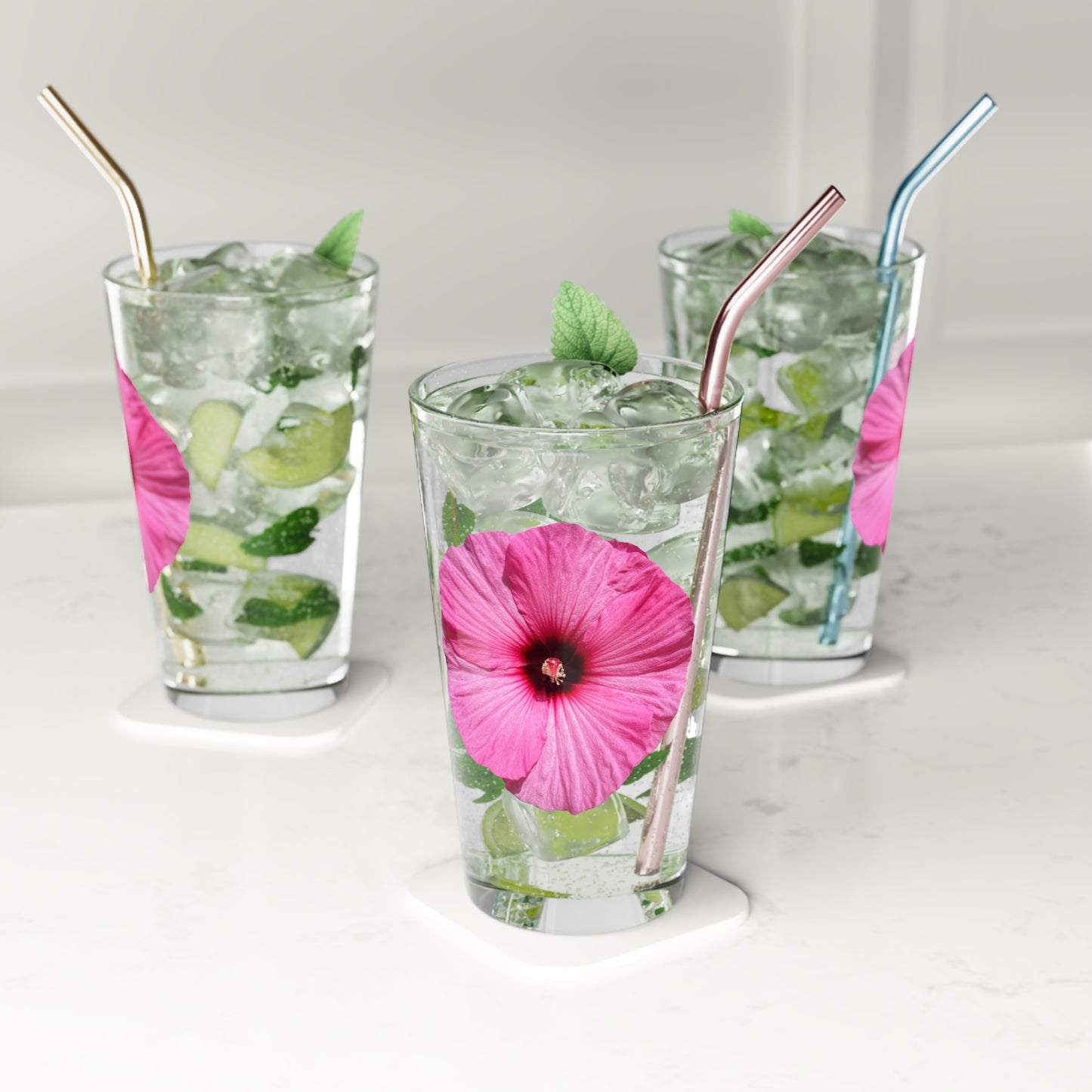Hibiscus Pint Glass