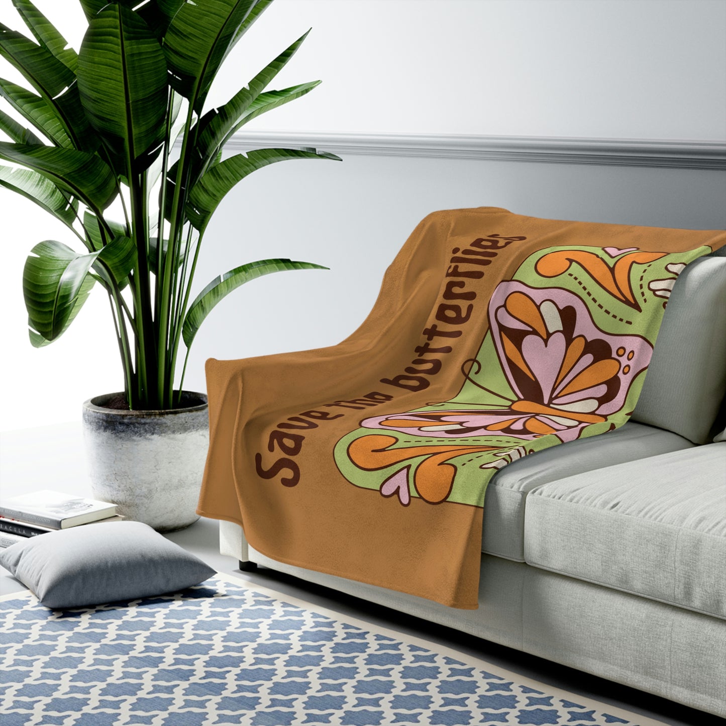 Plant Native Velveteen Plush Blanket