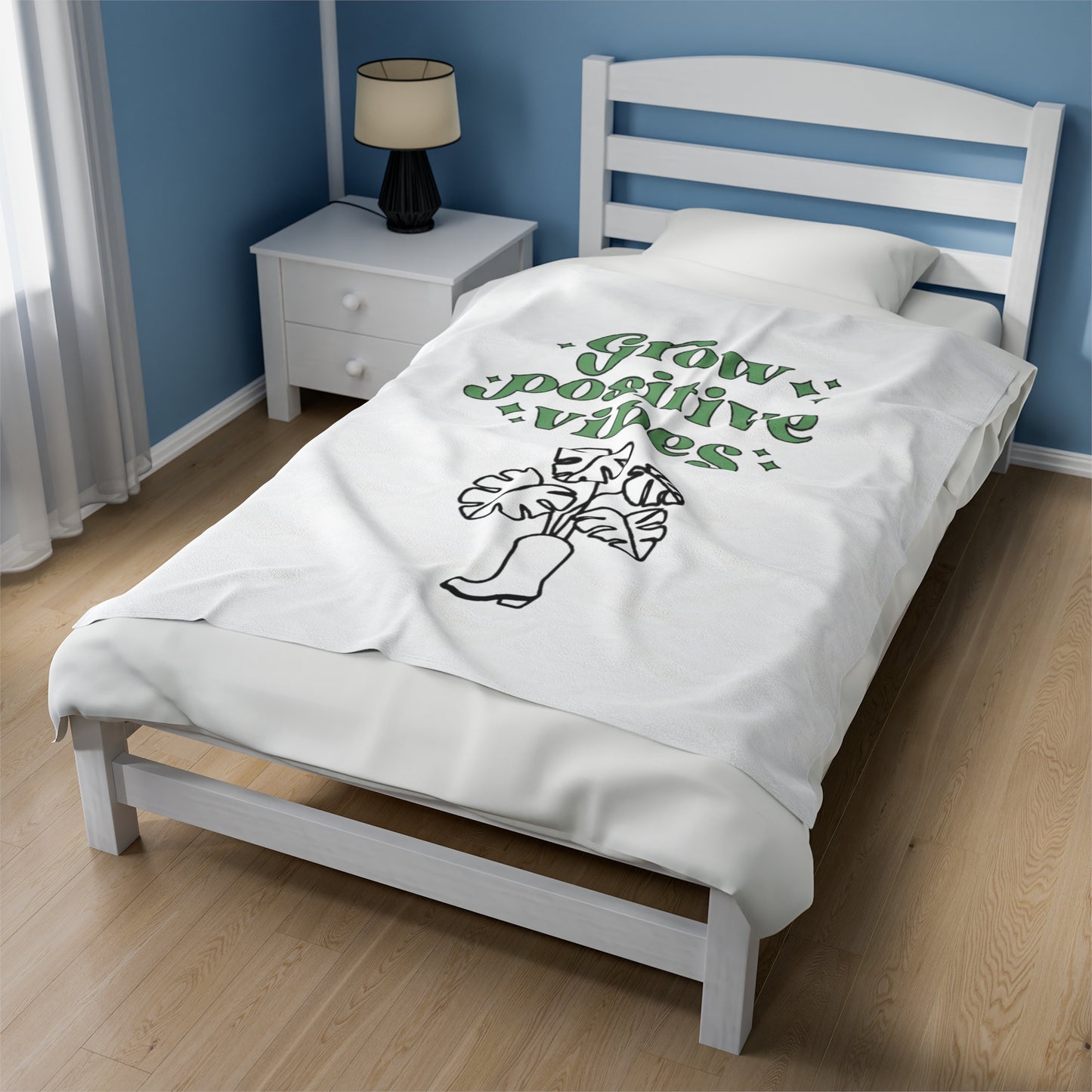 Grow Positive Velveteen Plush Blanket