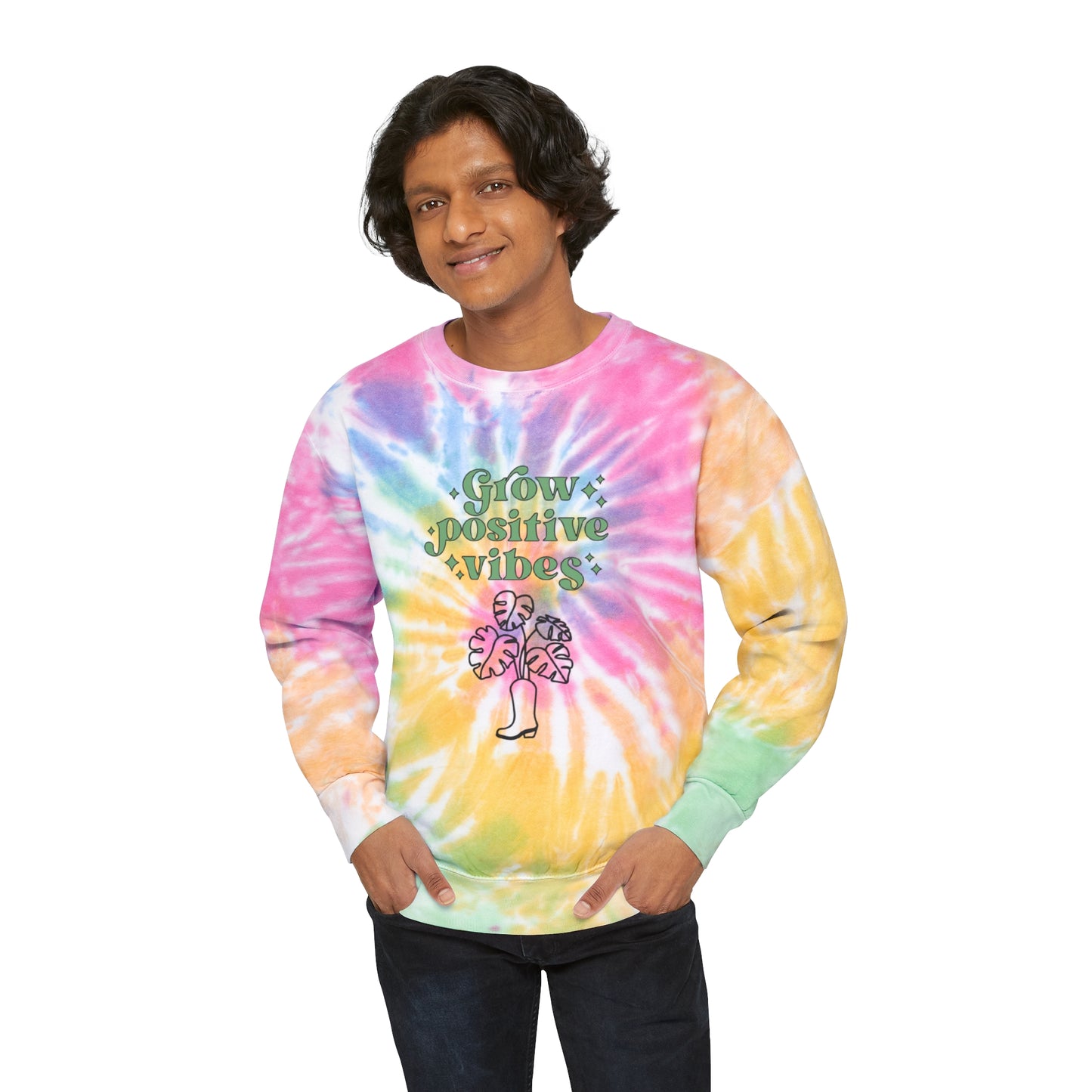 Grow Positive Tie-Dye Crewneck