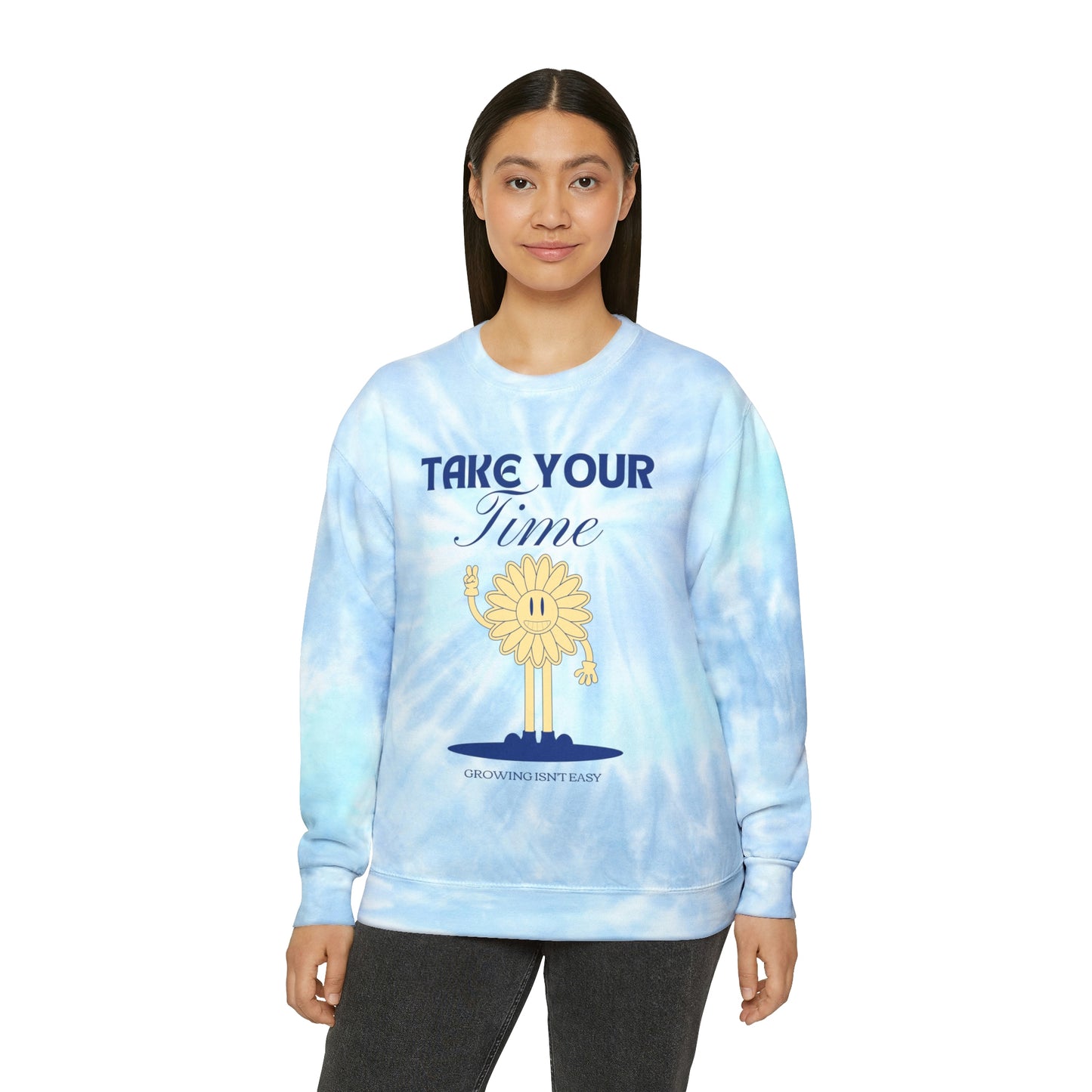 Growing Isn't Easy Unisex Tie-Dye Crewneck