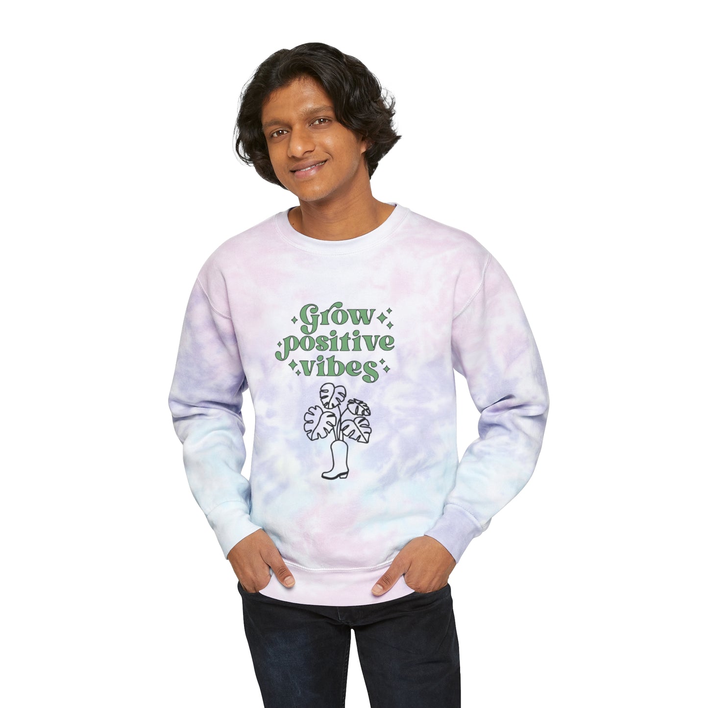 Grow Positive Tie-Dye Crewneck