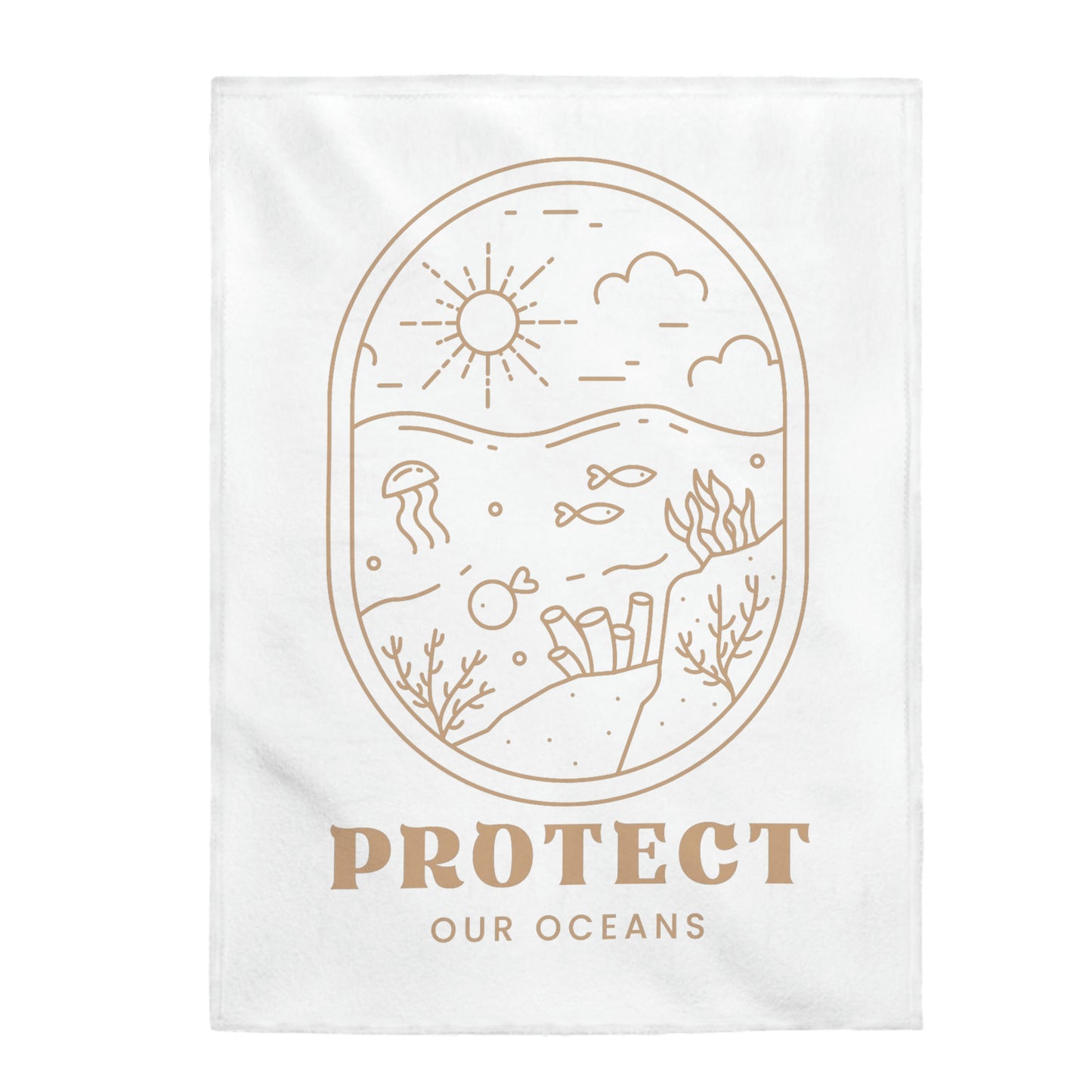 Protect Our Oceans Velveteen Plush Blanket