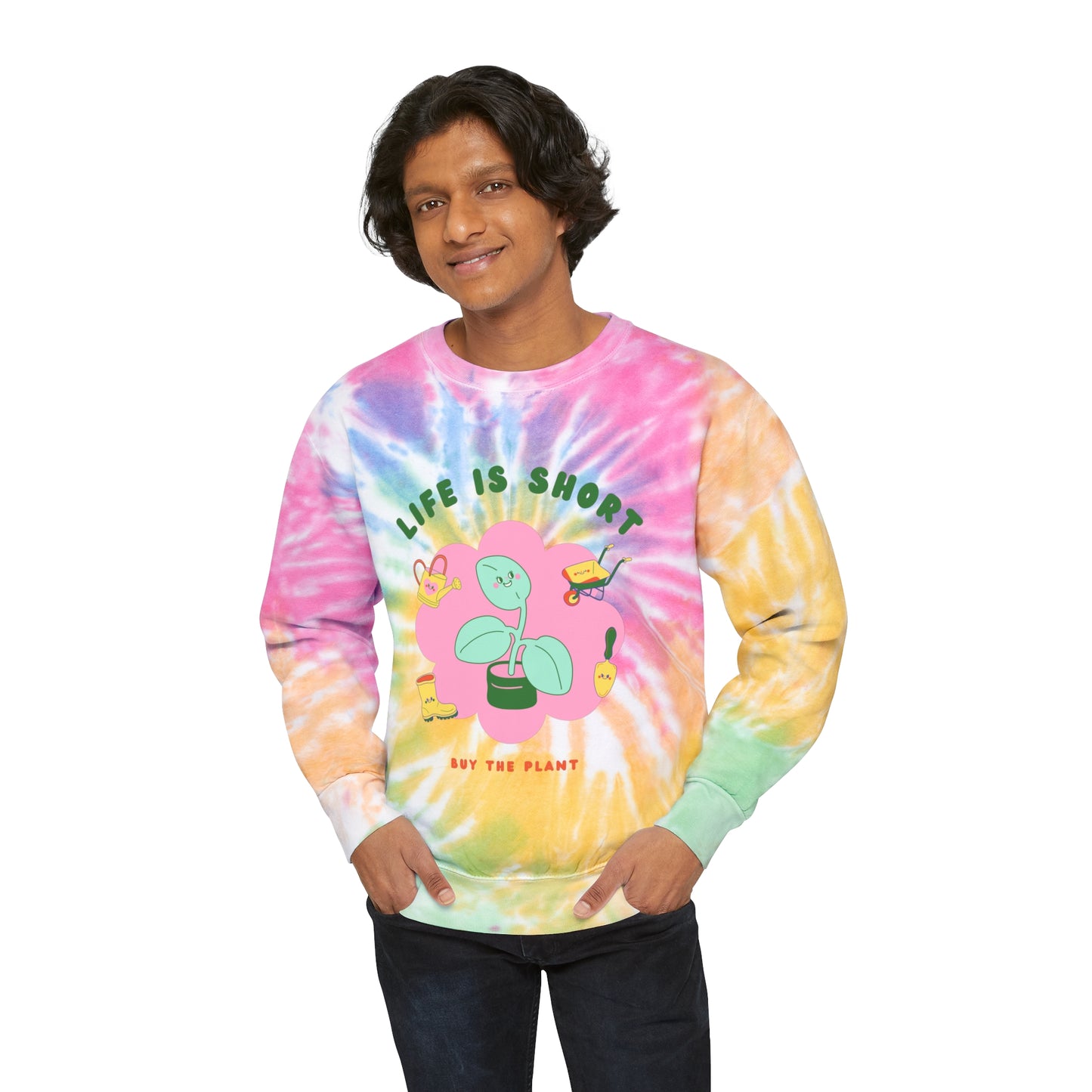 Life Is Short Tie-Dye Crewneck
