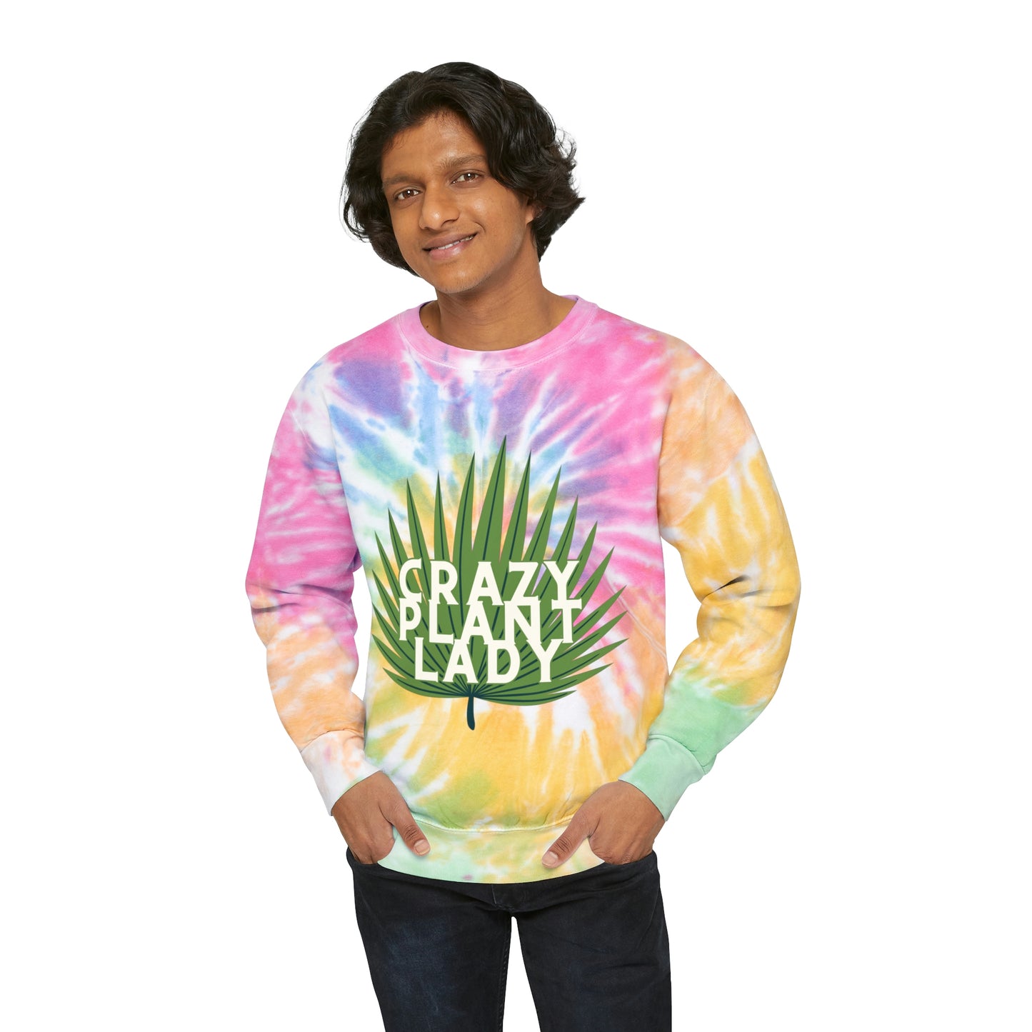 Crazy Plant Lady Unisex Tie-Dye Crewneck
