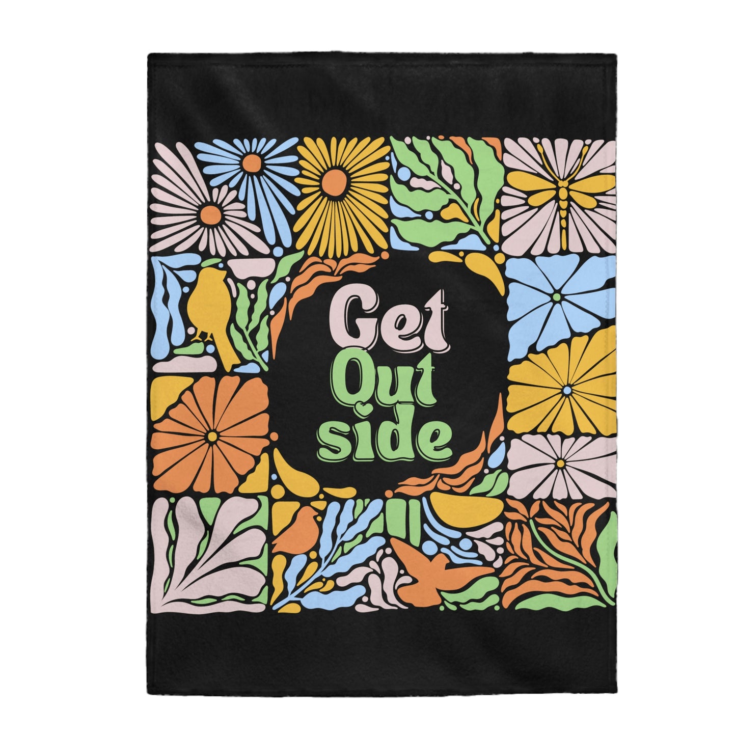 Get Outside Velveteen Plush Blanket