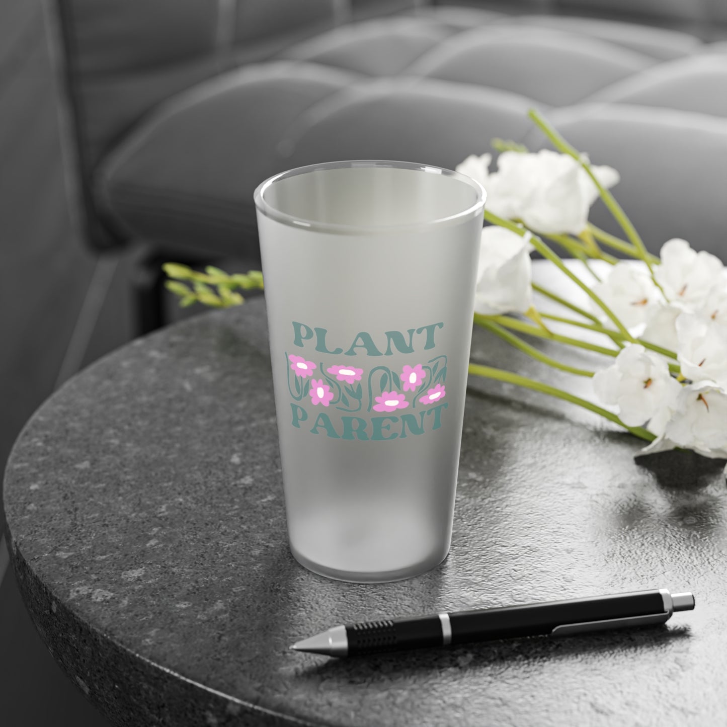 Plant ParentFrosted Pint Glass