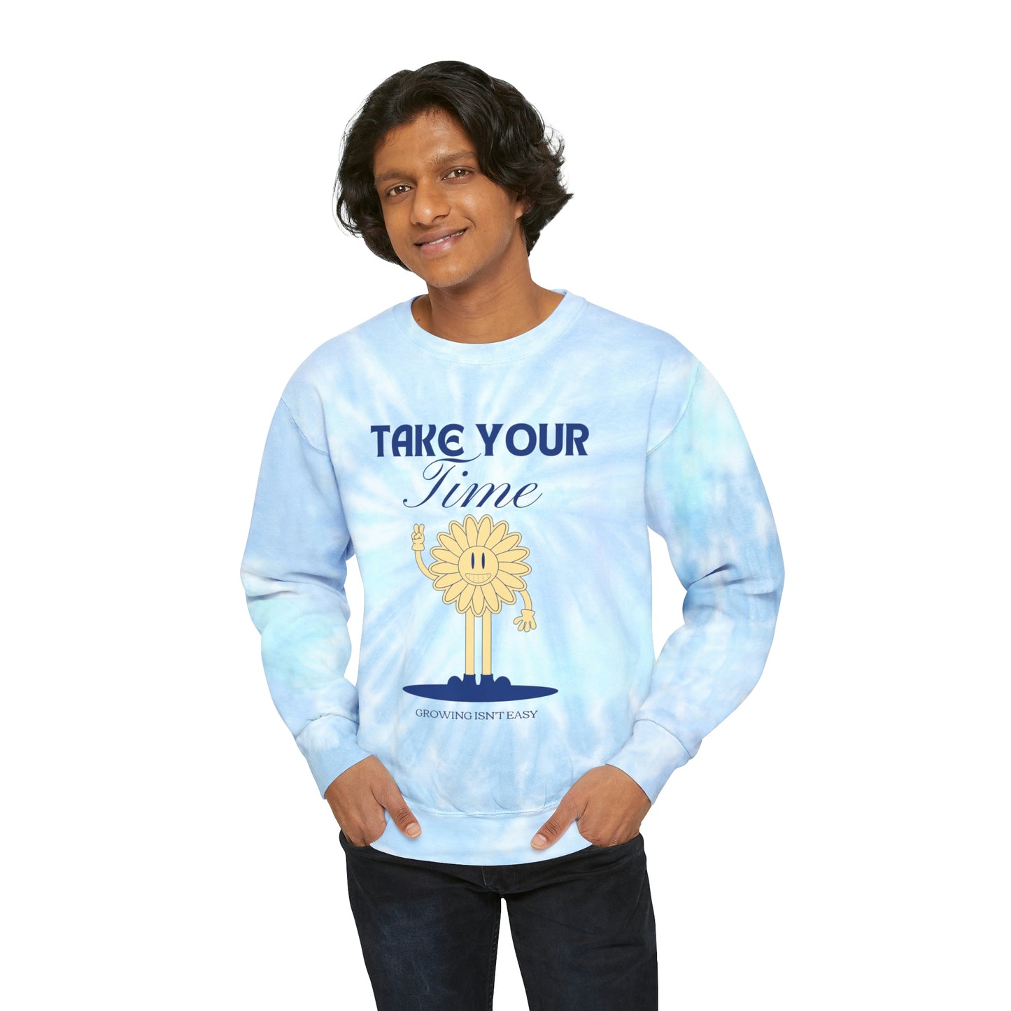Growing Isn't Easy Unisex Tie-Dye Crewneck