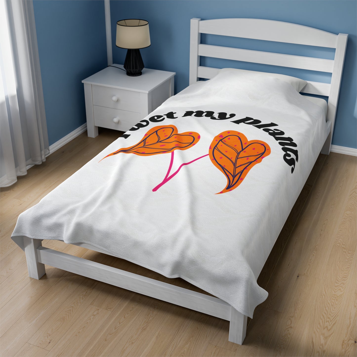 I Wet My Plants Velveteen Plush Blanket