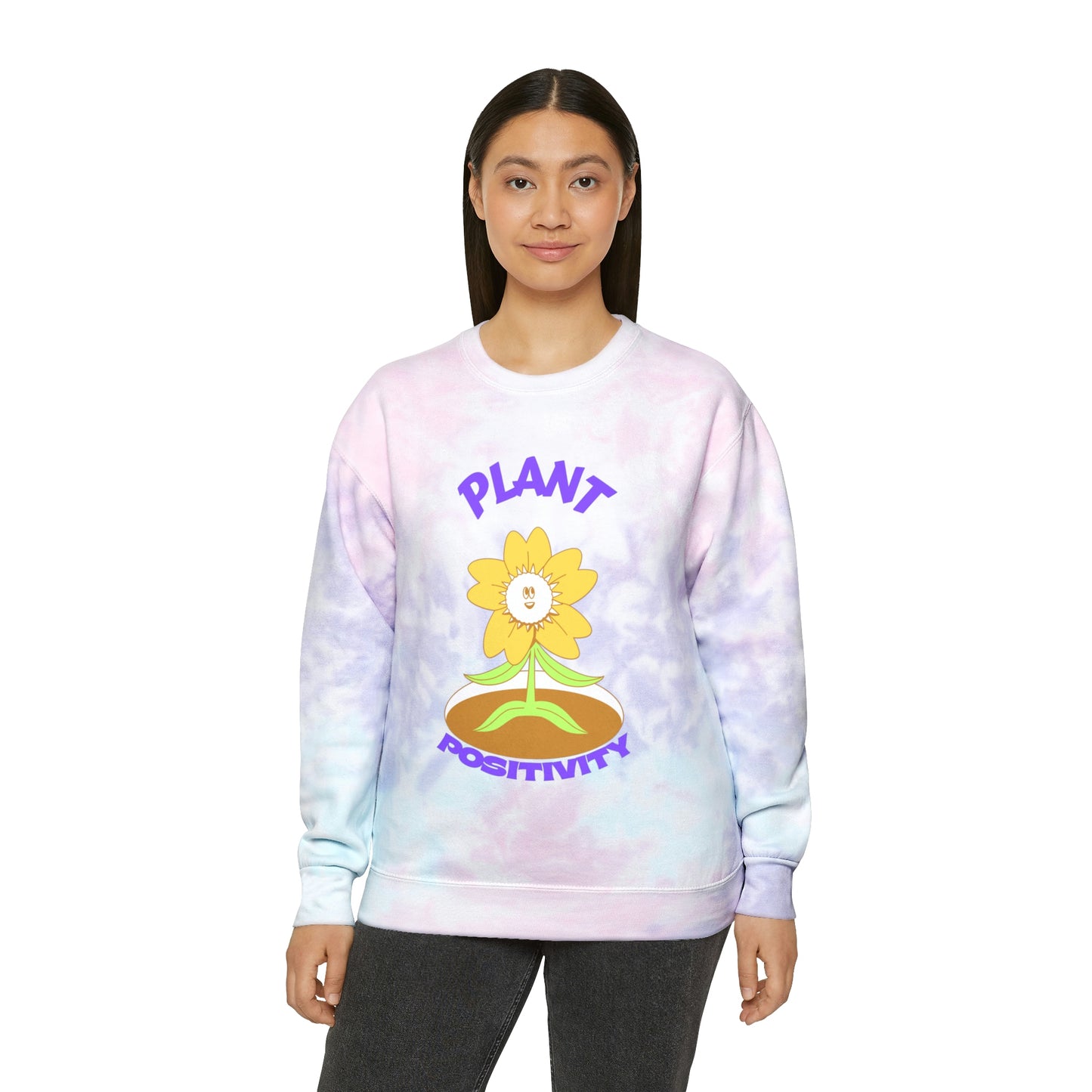 Plant Positivity Unisex Tie-Dye Crewneck