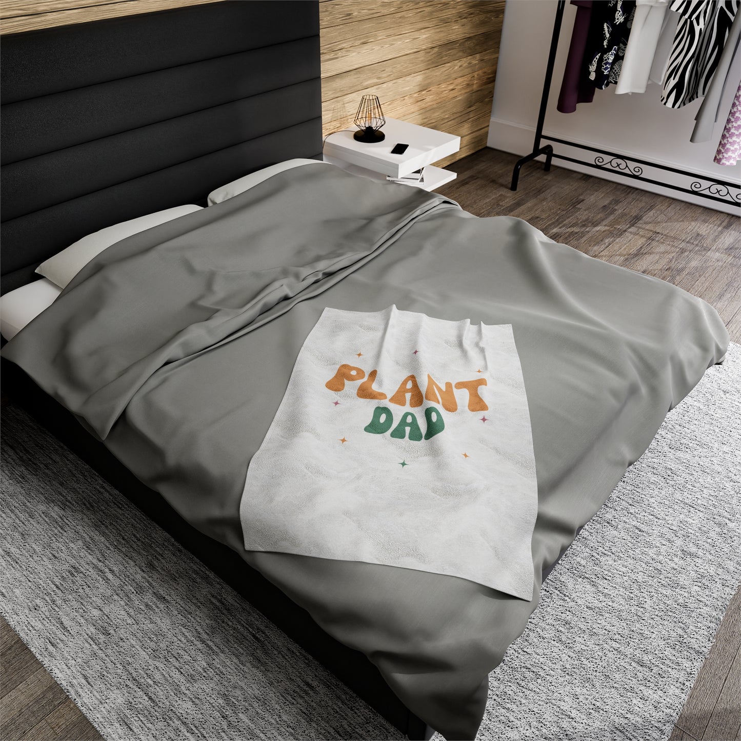 Plant Dad Velveteen Plush Blanket