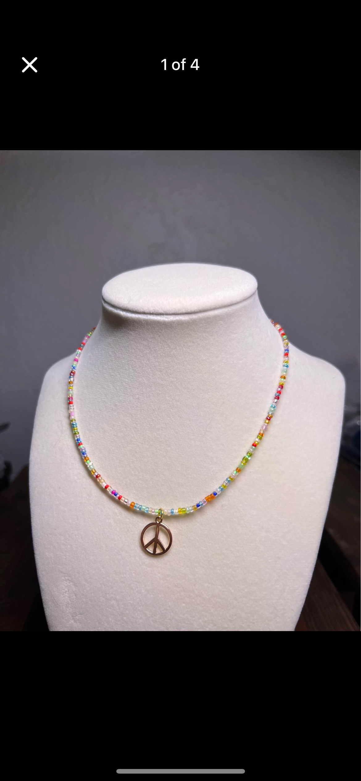 Peace sign pendant choker