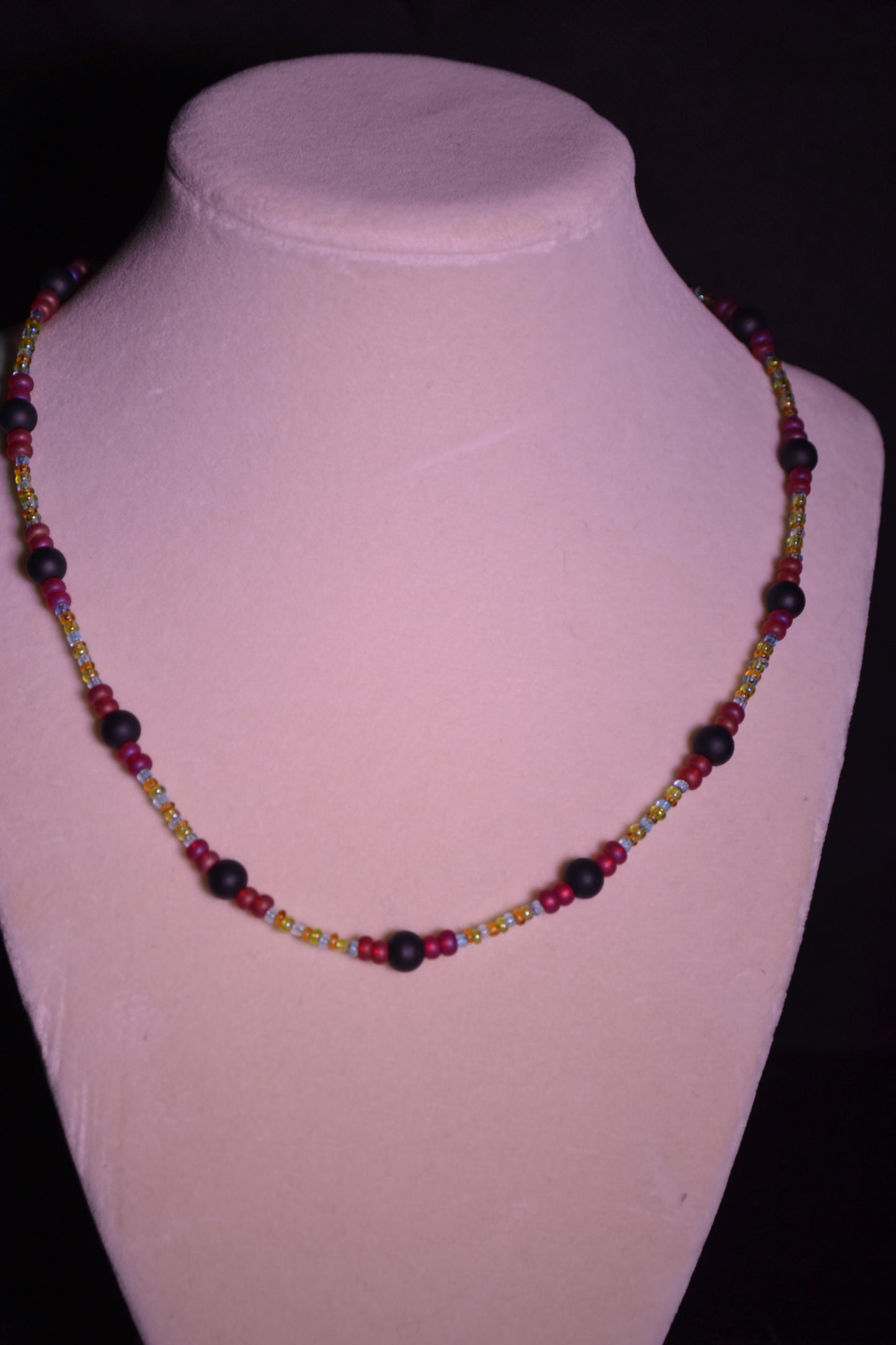 Multicolor glass bead necklace