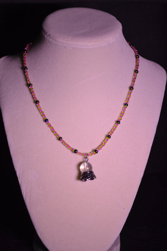 Crystal ball beaded necklace