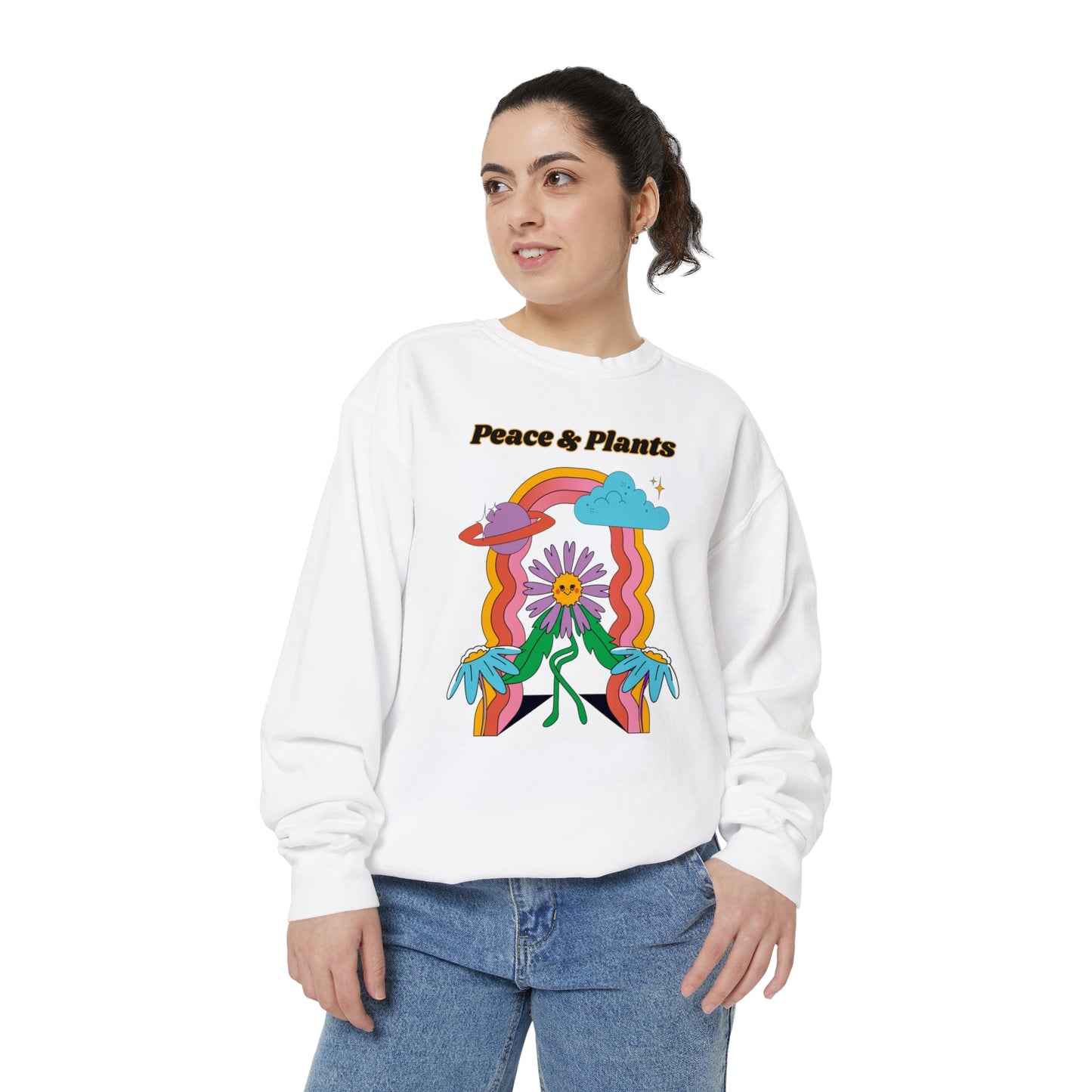 Peace & Plants Garment-Dyed Sweatshirt