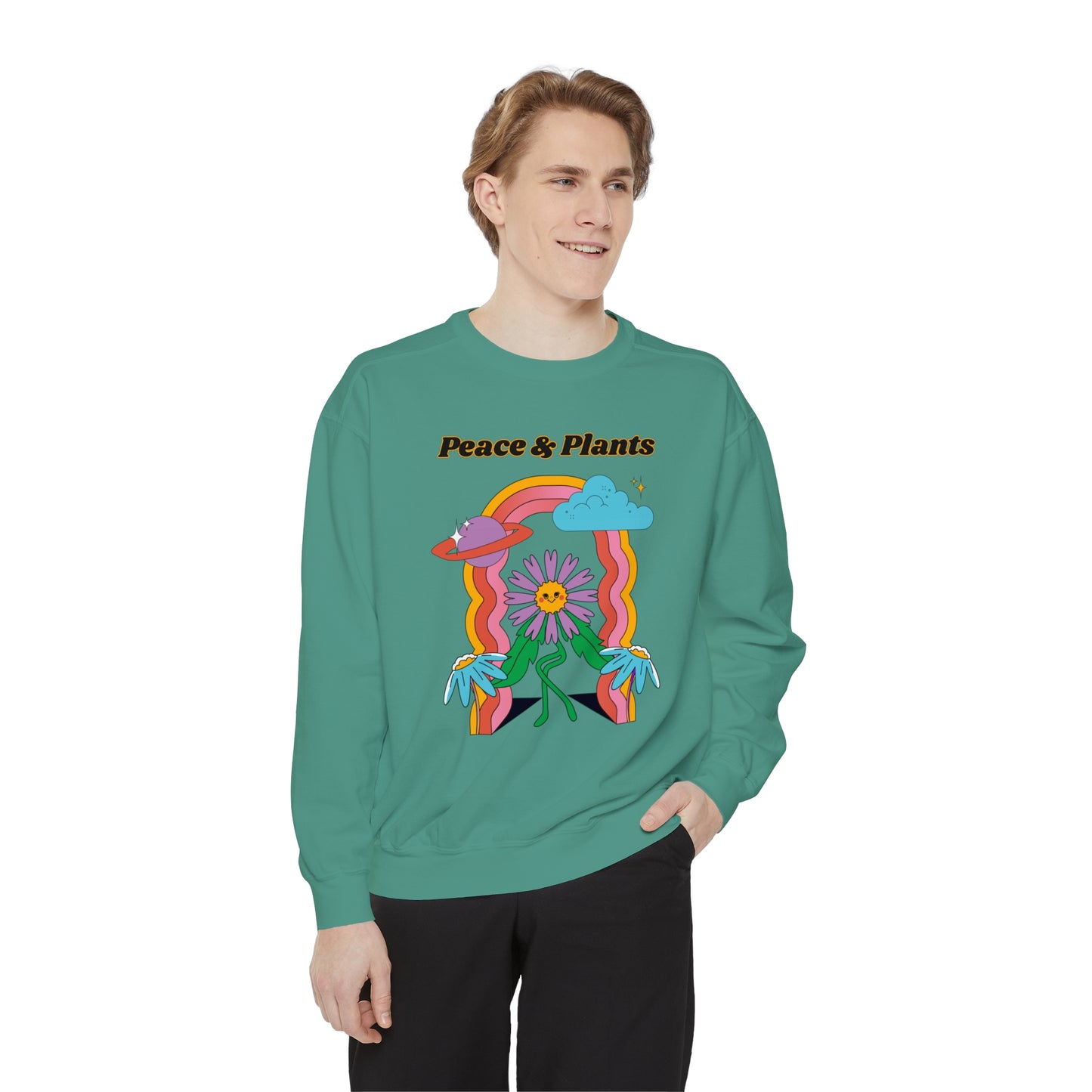 Peace & Plants Garment-Dyed Sweatshirt